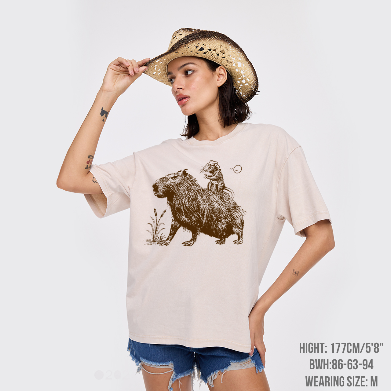 Vintage Western Capybara Garment-dye Tees