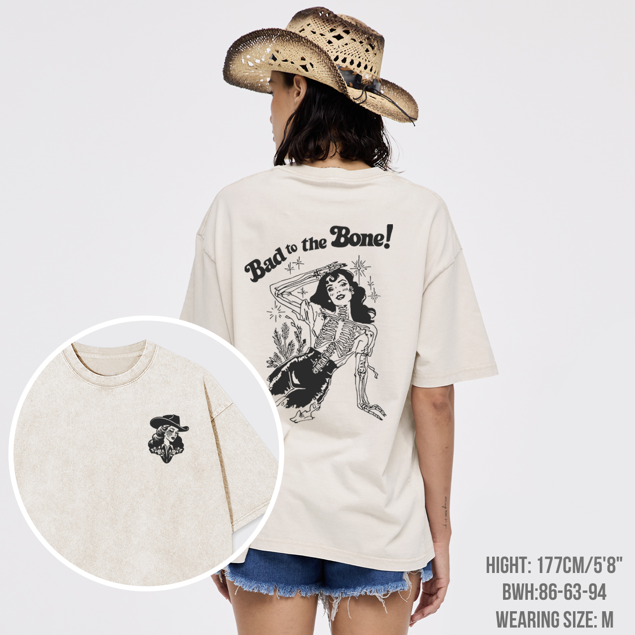 Bad to the Bone Cowgirl Garment-dye Tees
