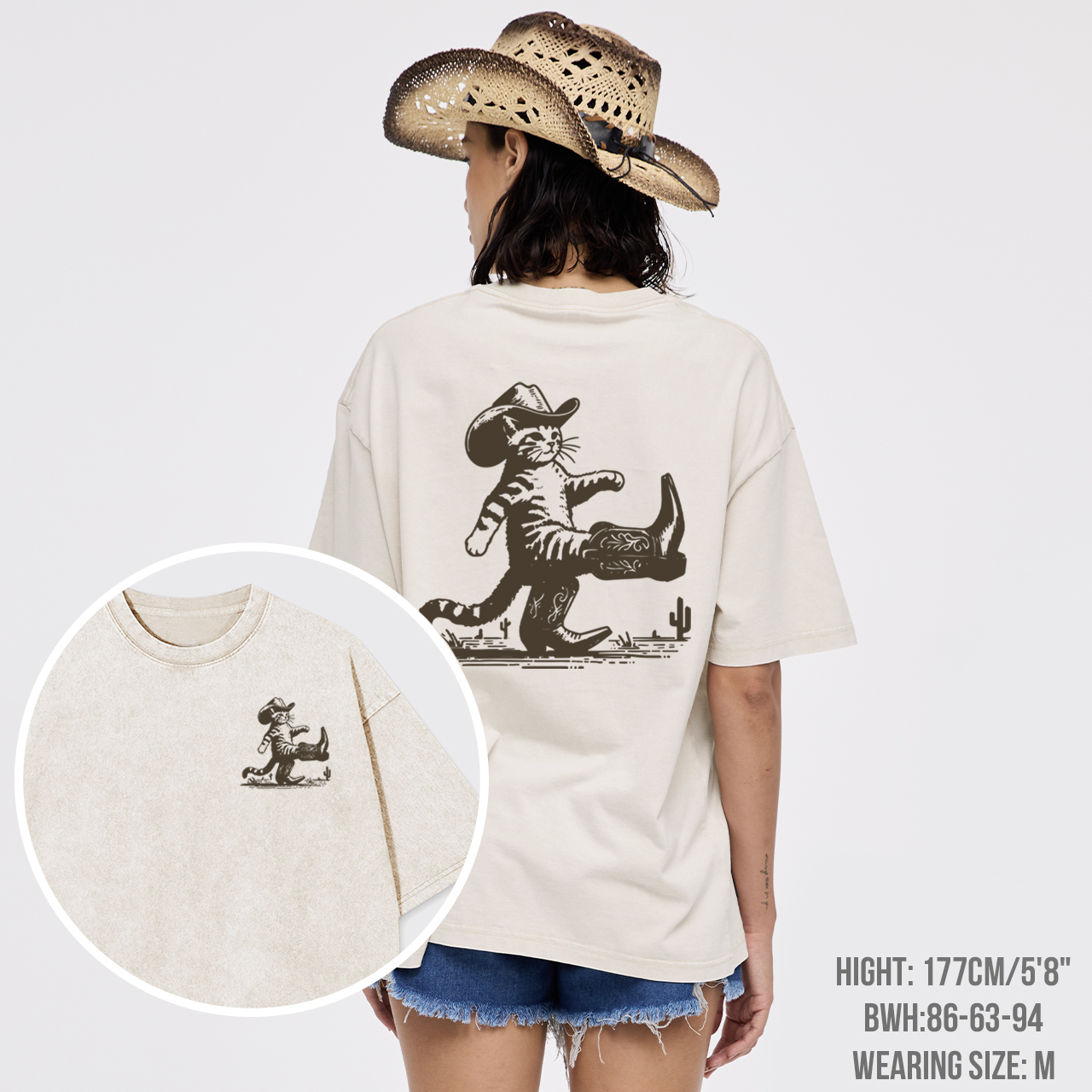 Silly Western Cat Garment-dye Tees