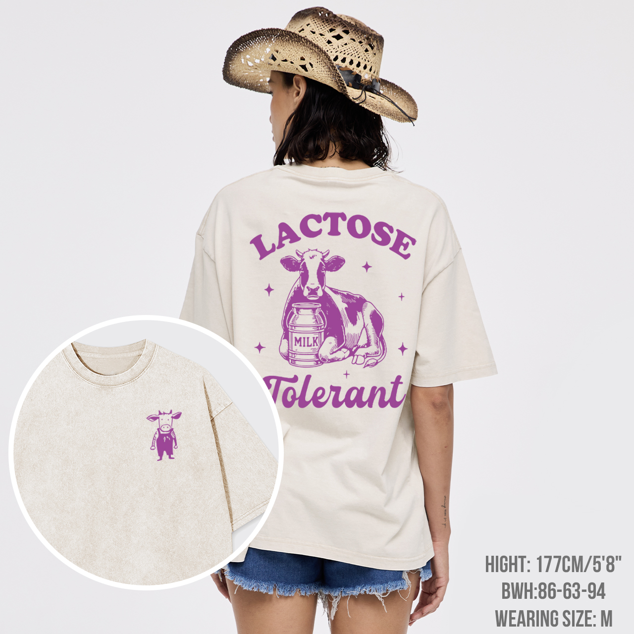 Lactose Tolerant Cow Garment-dye Tees