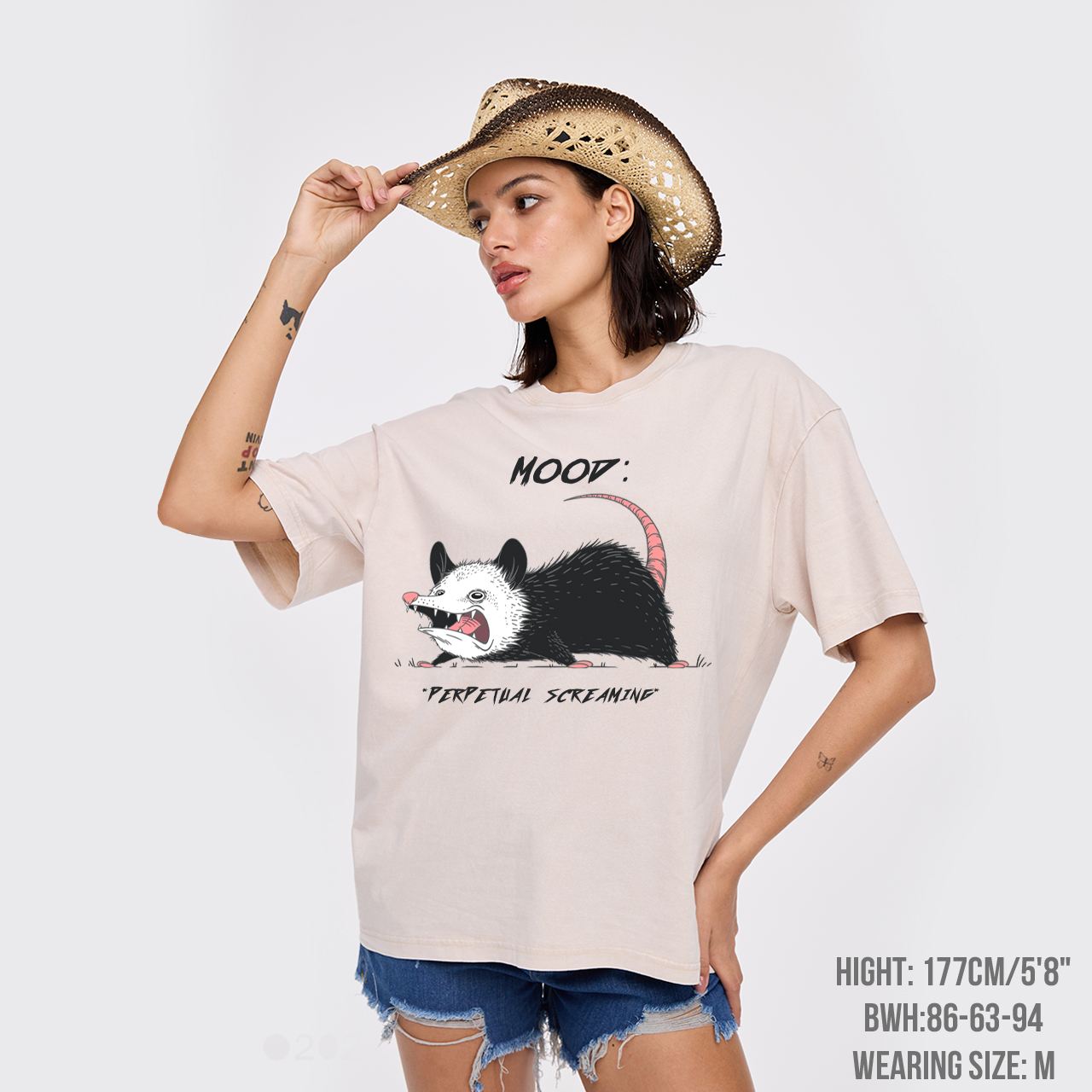 Mood Possum Perpetual Screaming Garment-dye Tees