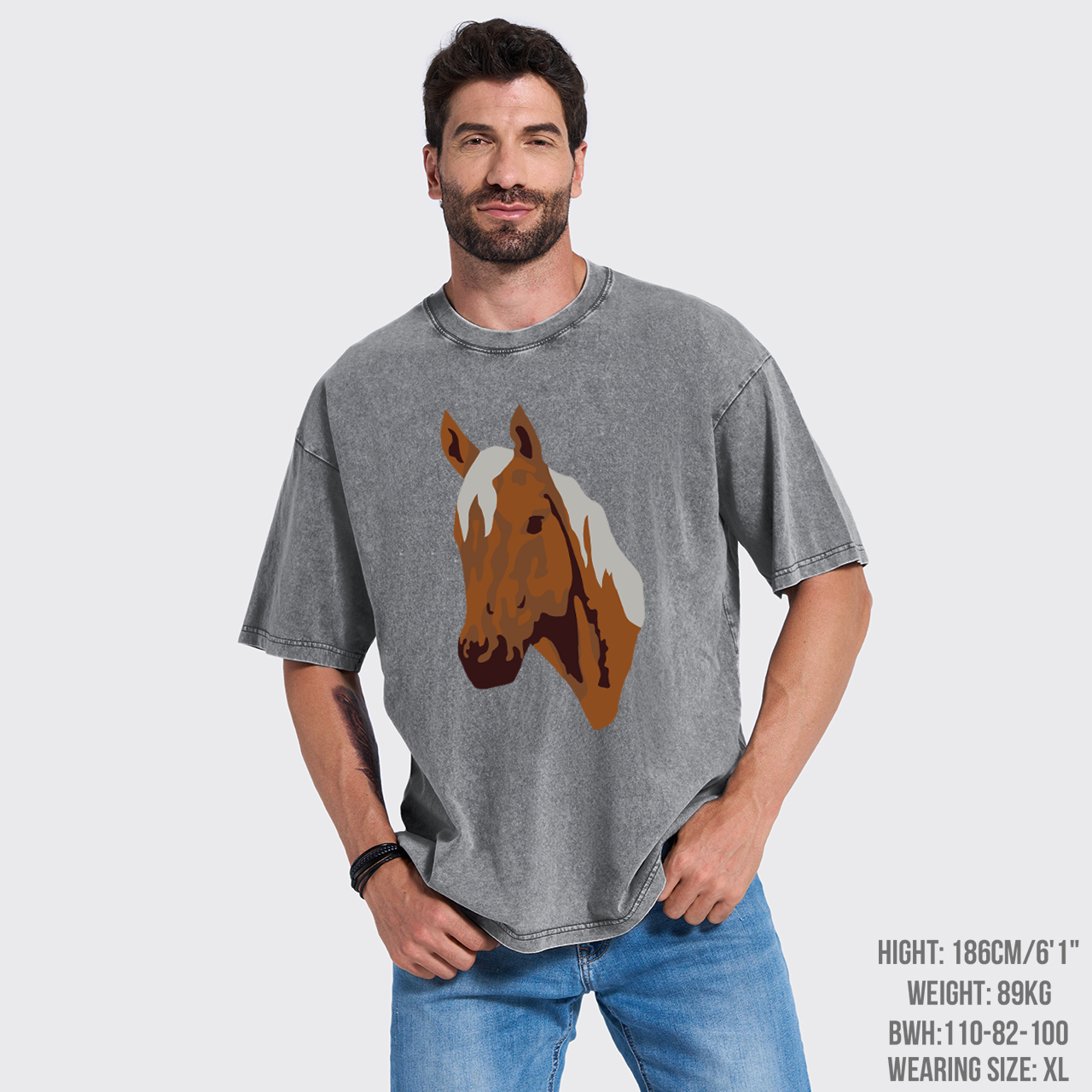 Rodeo Western Horse Garment-dye Tees