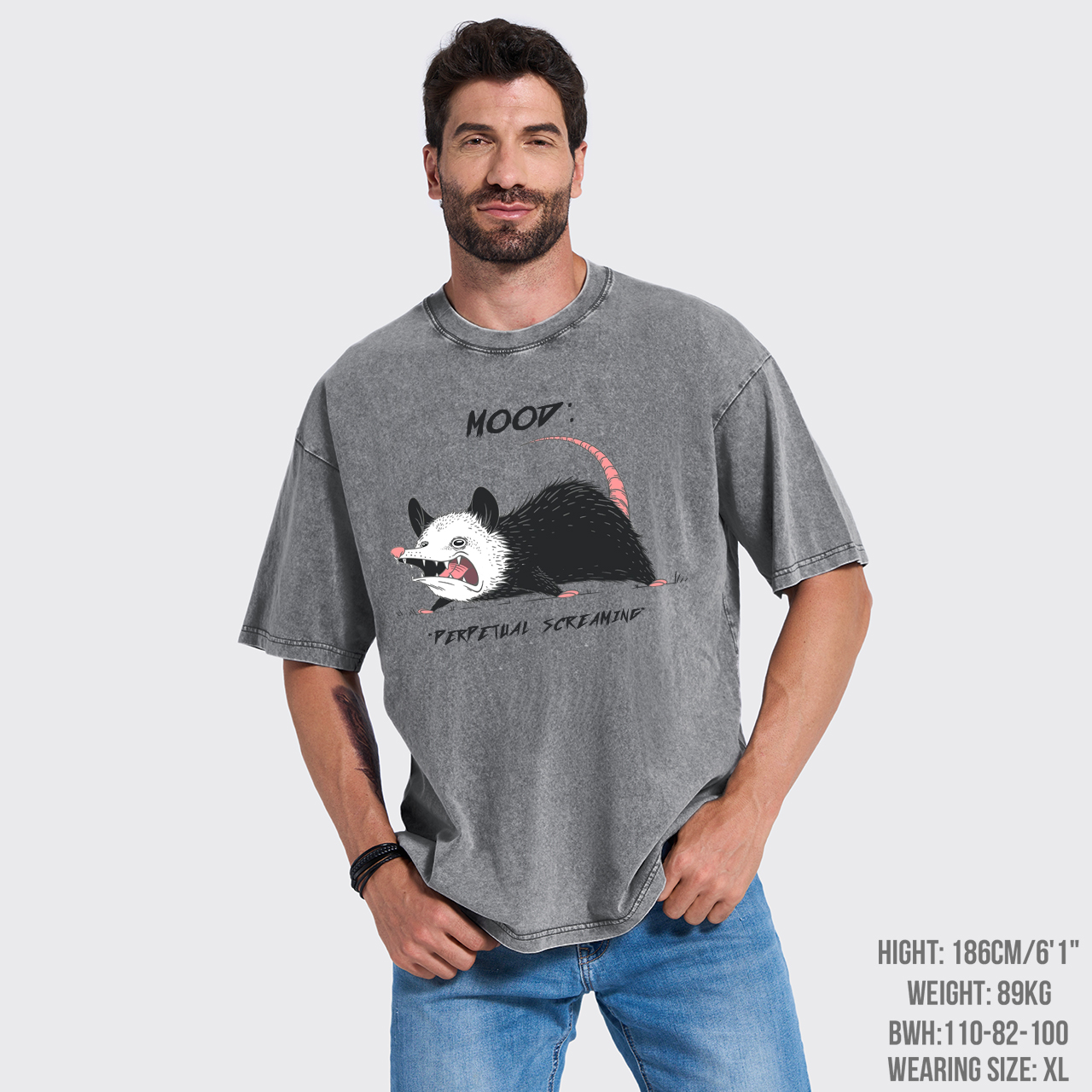 Mood Possum Perpetual Screaming Garment-dye Tees