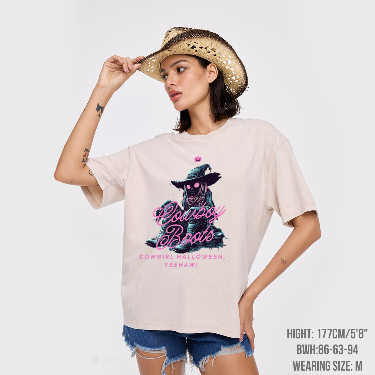 Spooky Western Cowgirl Halloween Garment-dye Tees