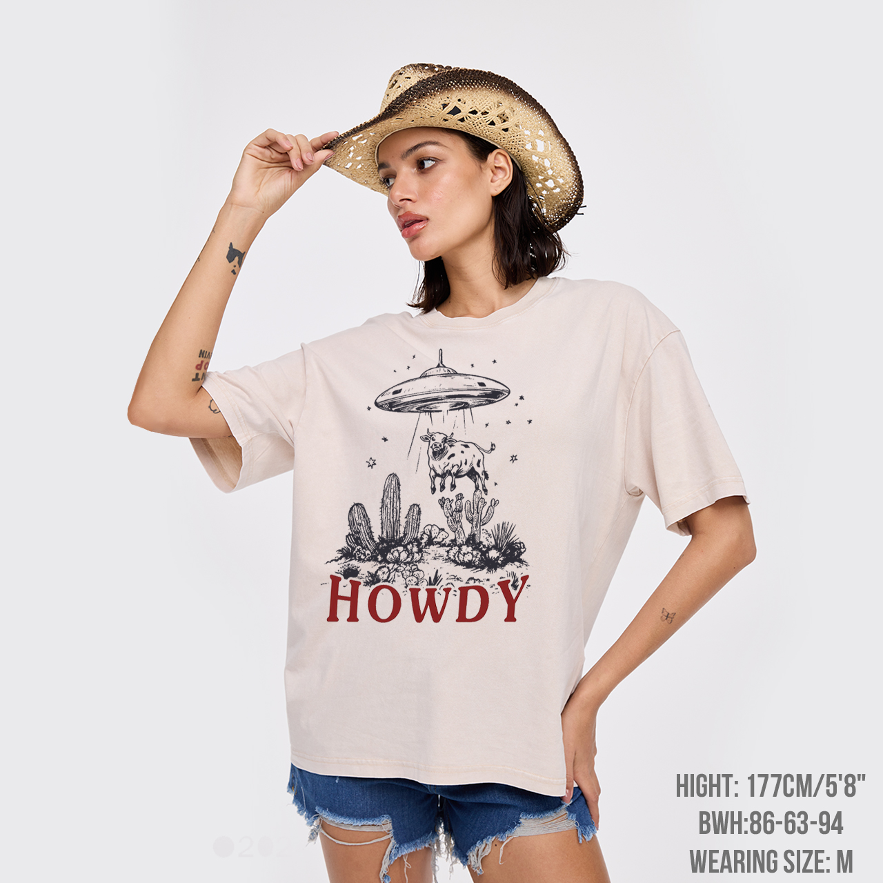 Howdy UFO Vintage Cowboy Garment-dye Tees