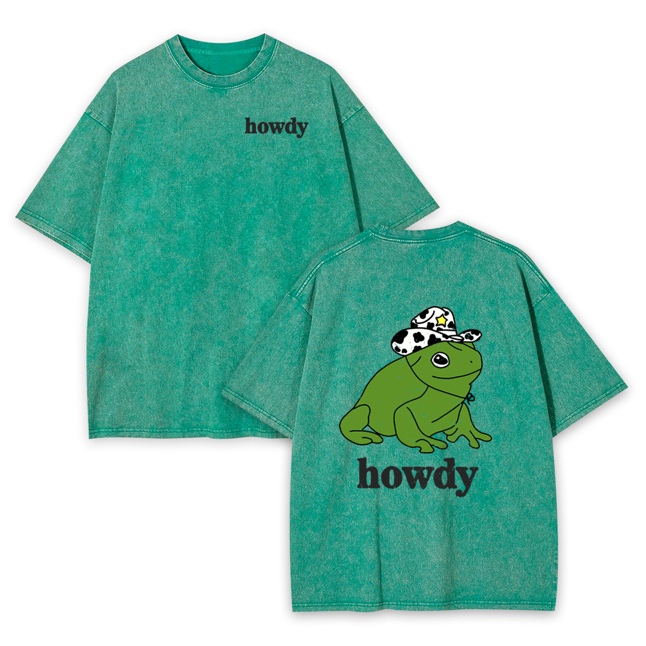 Howdy Cute Frog Garment-dye Tees