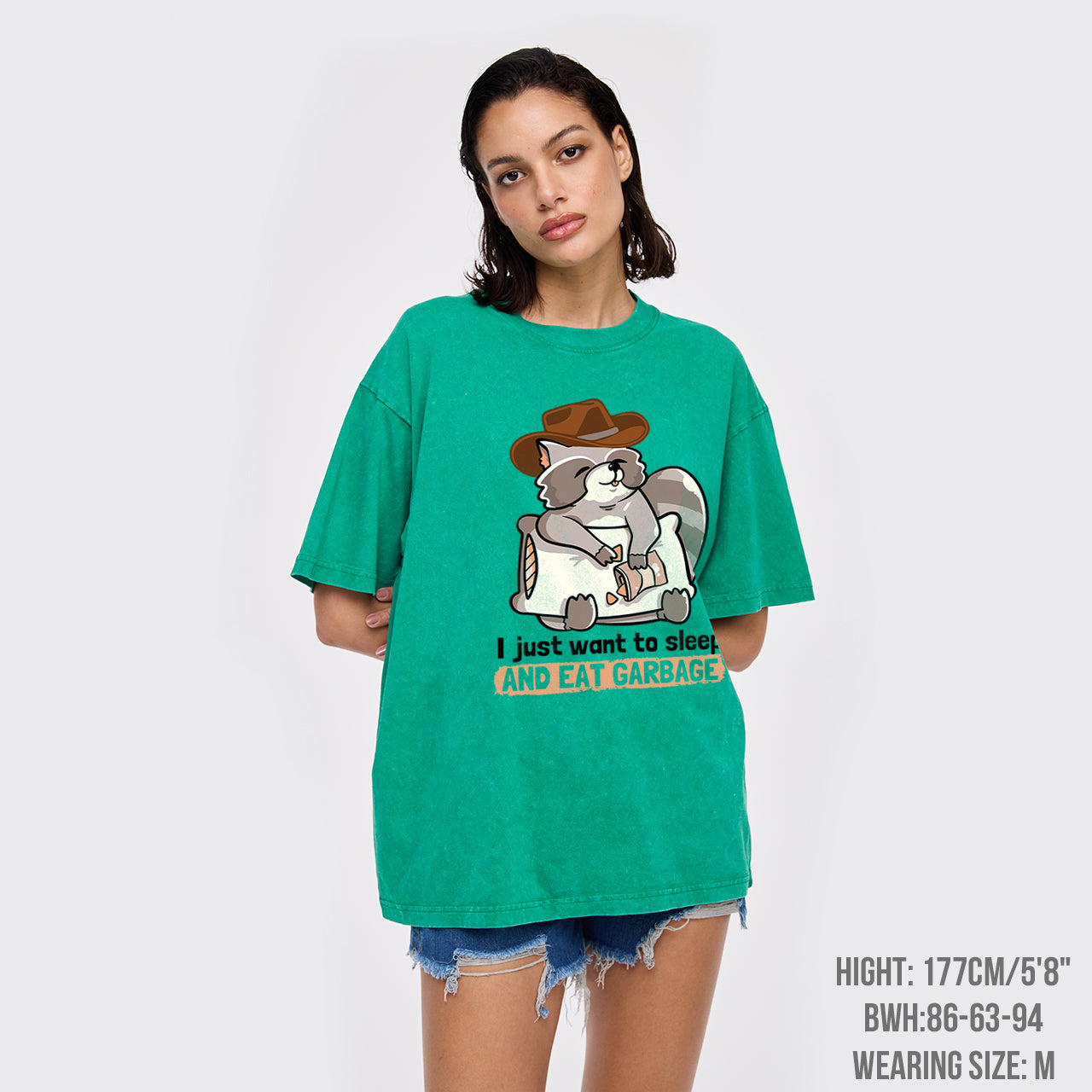Sleep And Eat Garbage Garment-dye Tees