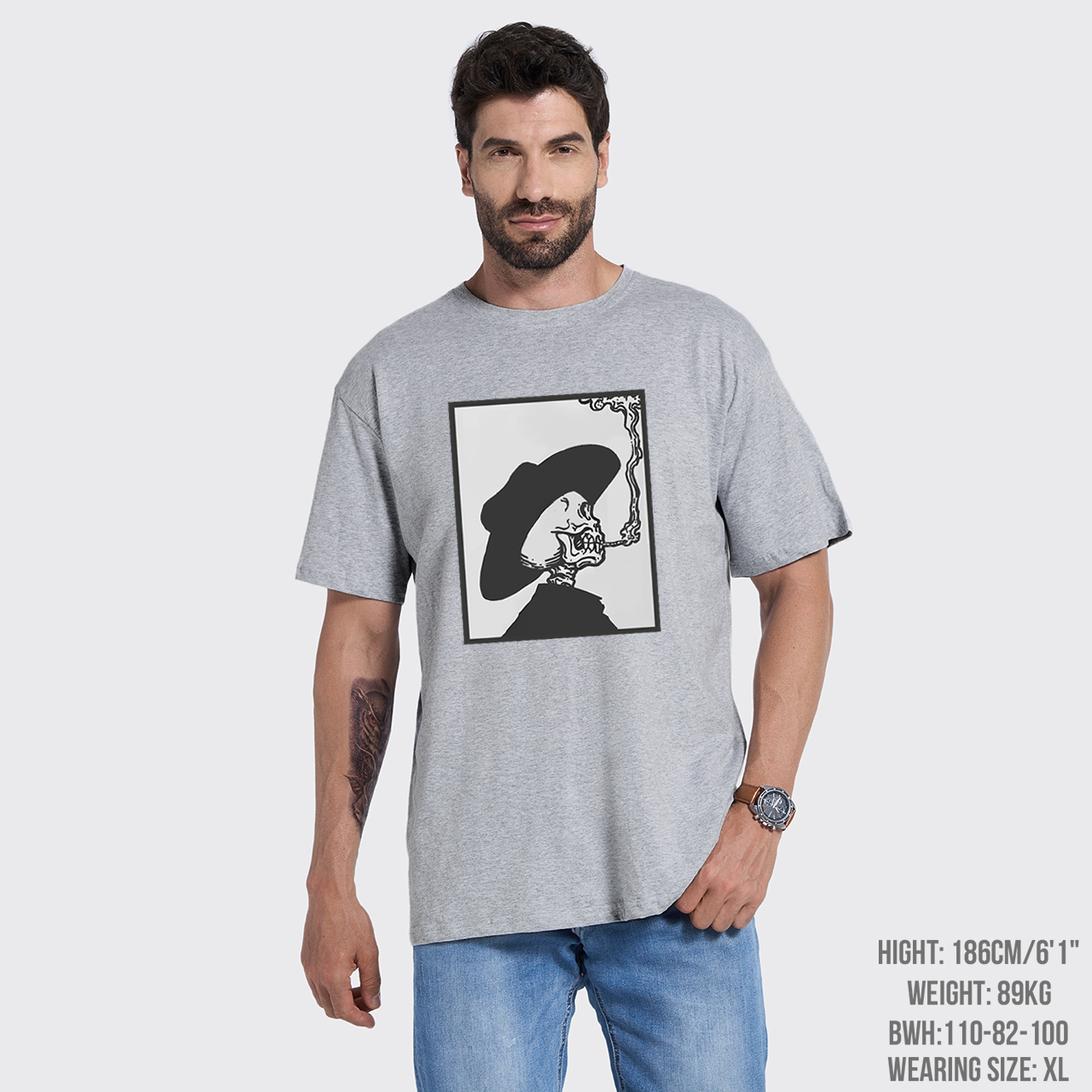 Smoking Cowboy Skeleton T-Shirts