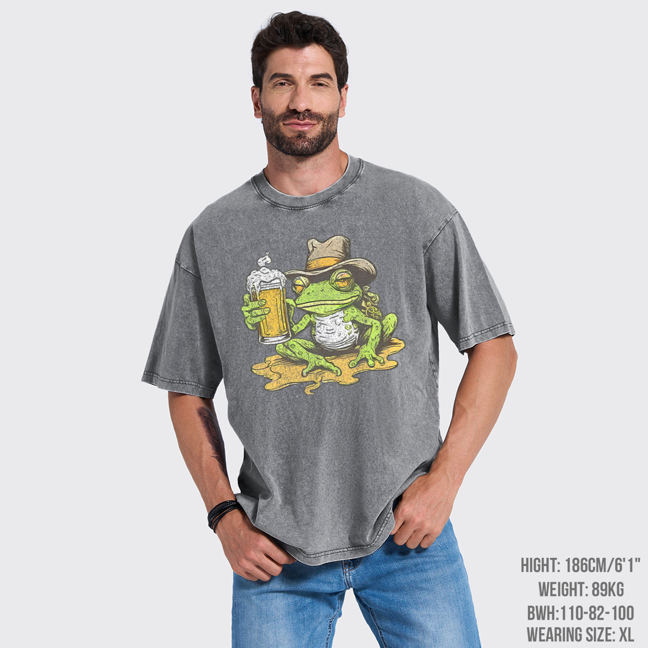 Frog And Beer Garment-dye Tees