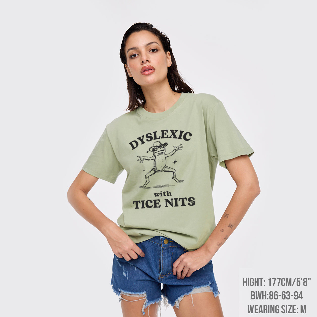 Dyslexic With Tice Nits Funny Frog T-Shirts