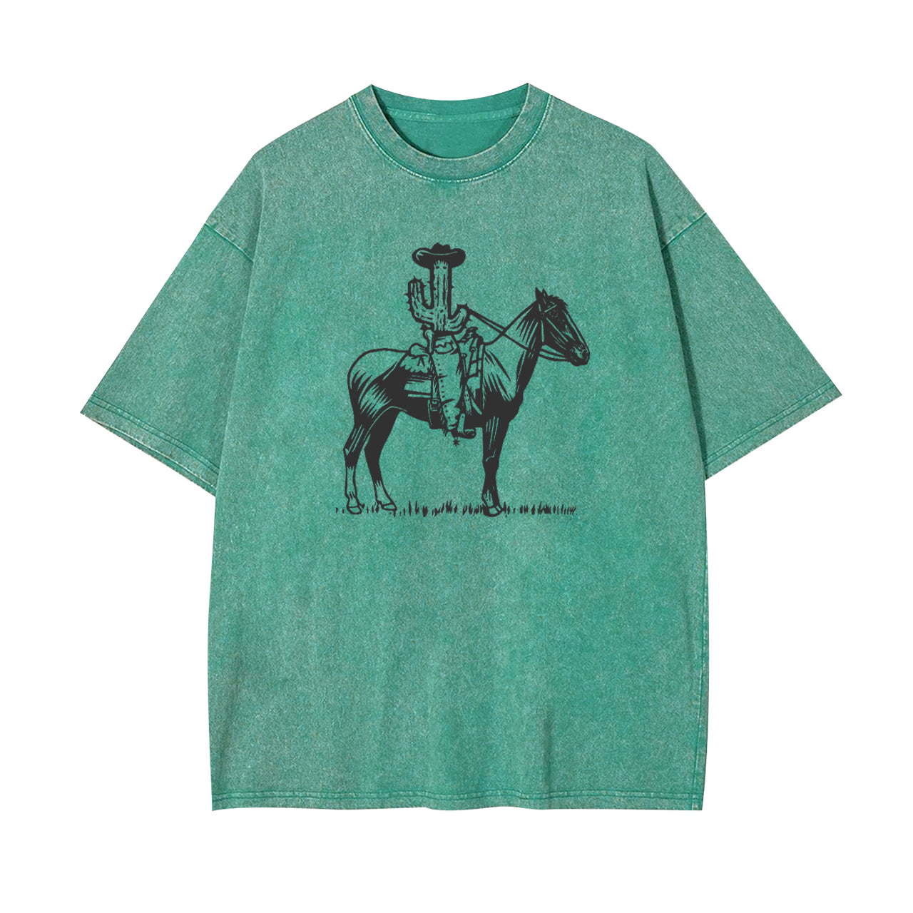 Western Cactus On Horseback Garment-dye Tees