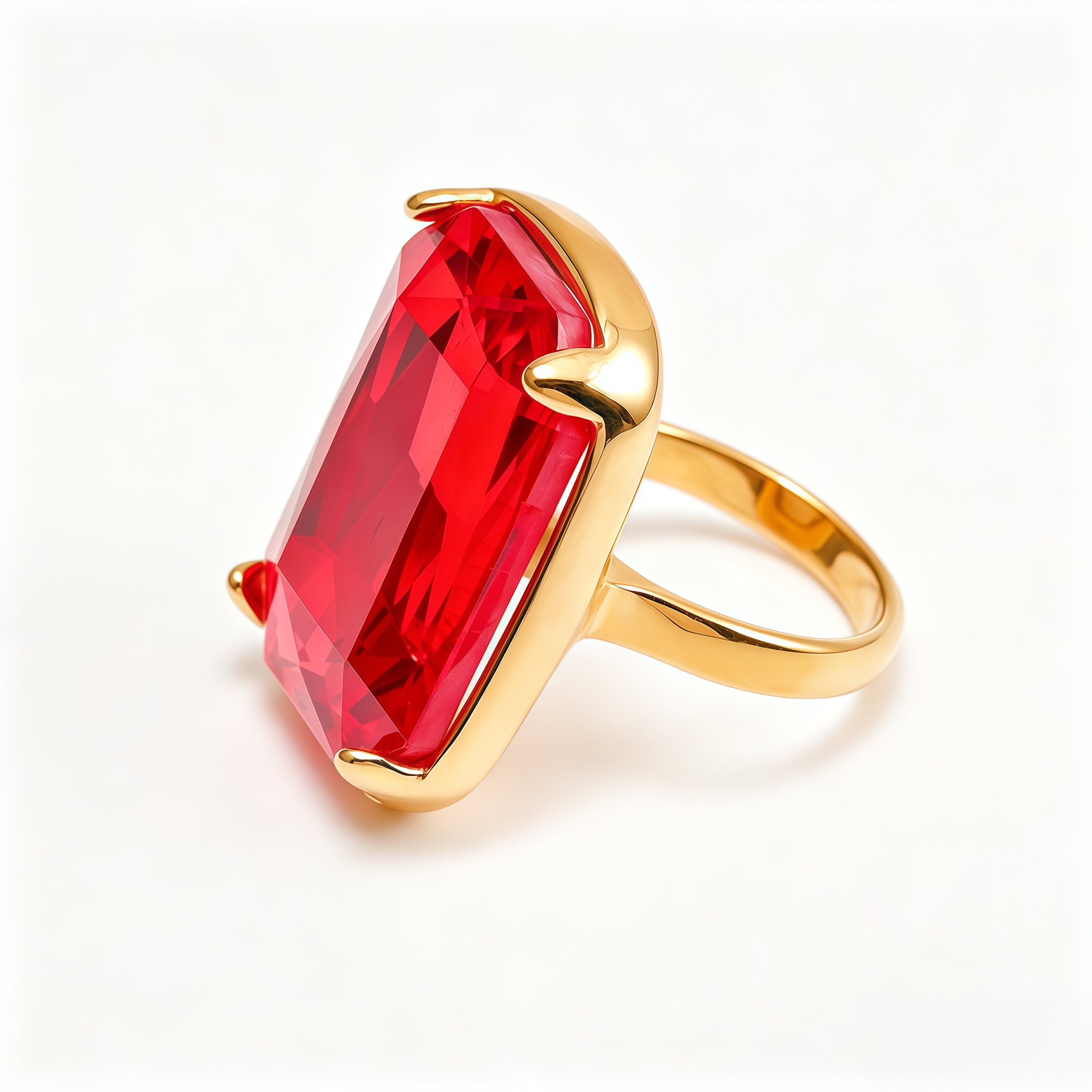 Luxurious Gold - Plated Colorful Gem Rings - Multiple Colors Available Trendy Bands | K002810J-JinBaoJewerly