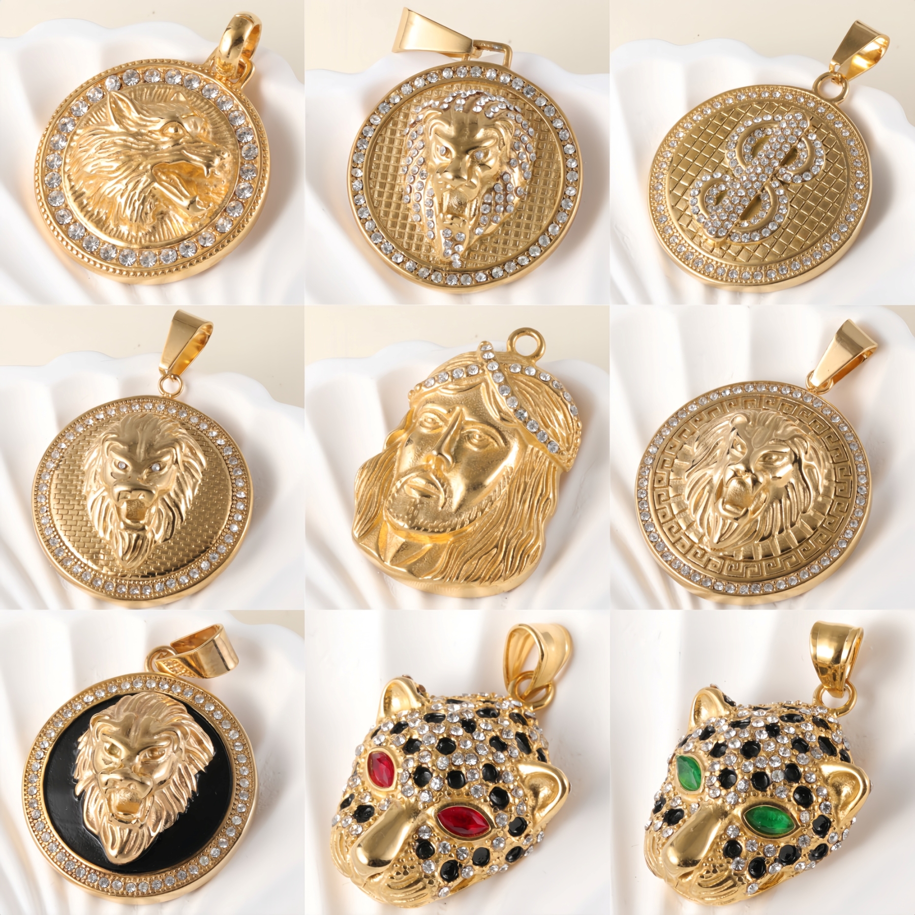 24K gold-plated stainless steel pendant, non-allergenic and non-fading-JinBaoJewerly