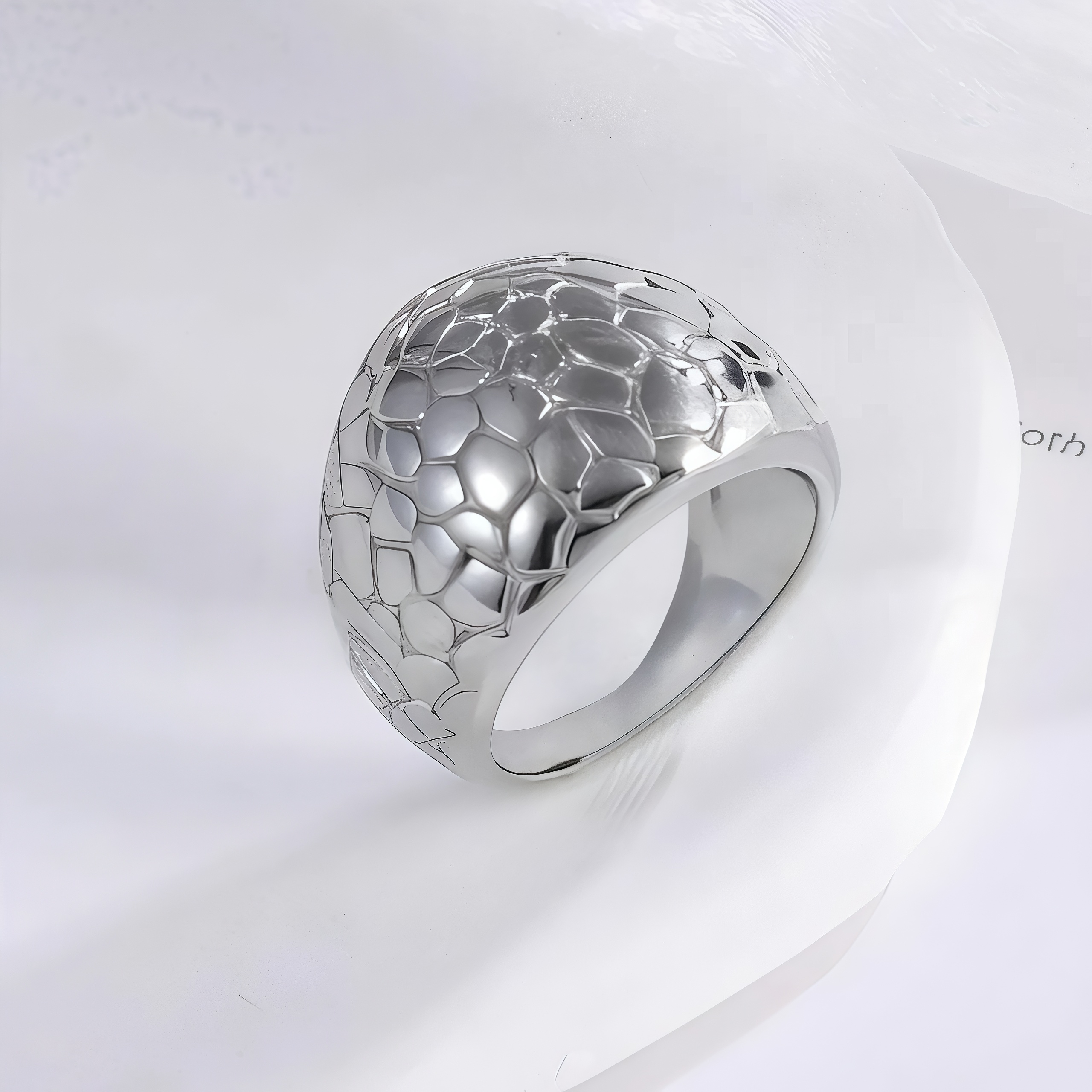 Exquisite Honeycomb Pattern Stainless Steel Ring Modern Simple Style Women Ring | ML054-JinBaoJewerly