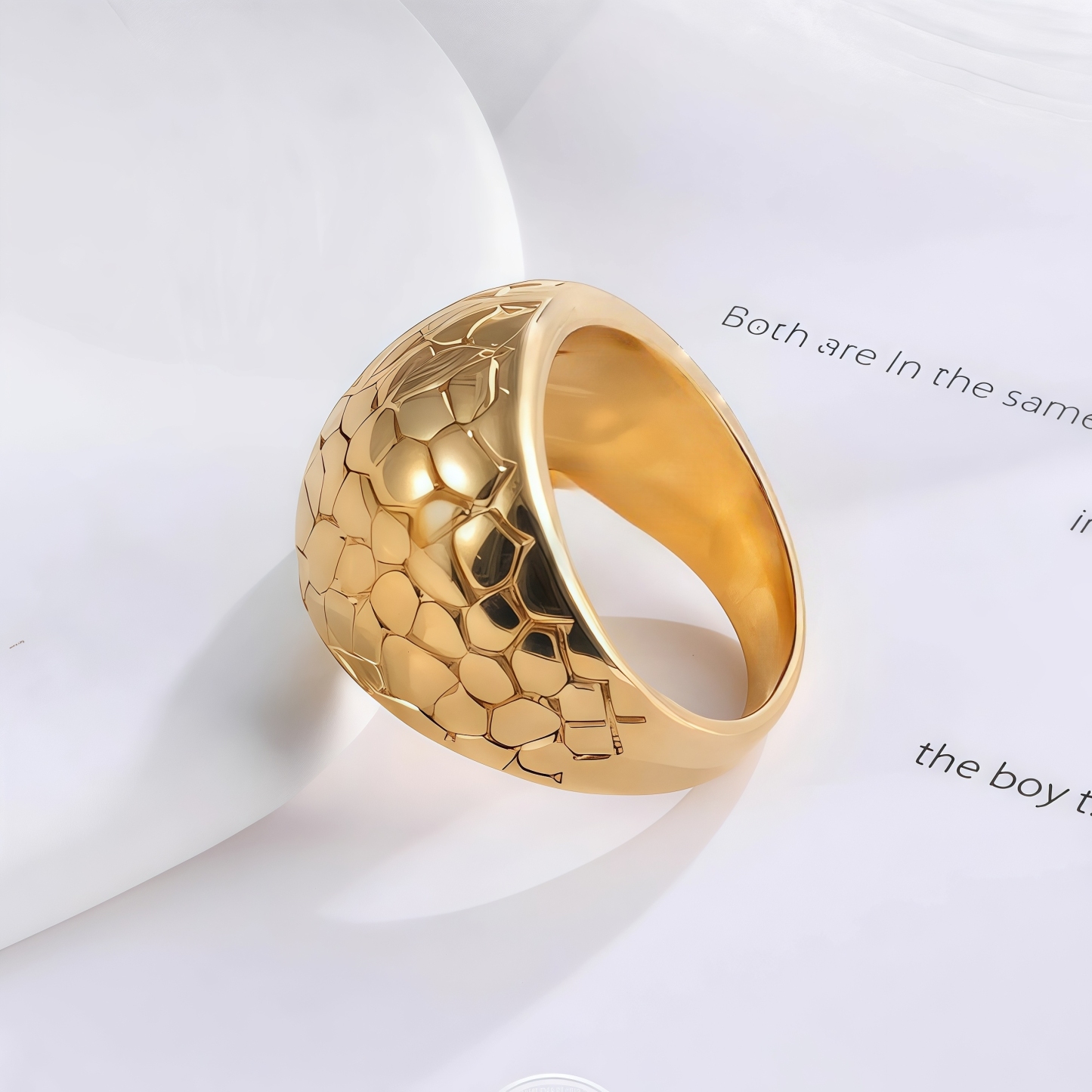 Exquisite Honeycomb Pattern Stainless Steel Ring Modern Simple Style Women Ring | ML054-JinBaoJewerly