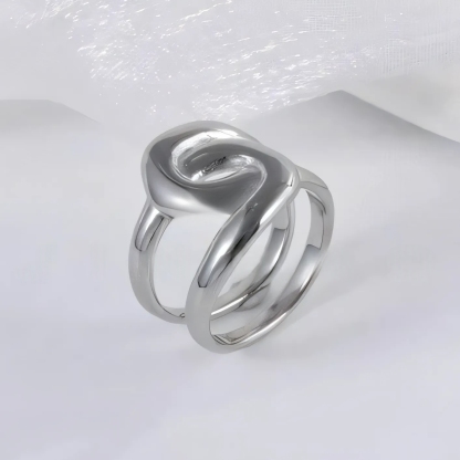 Elegant Intertwined Double Ring for Women | N00652-JinBaoJewerly