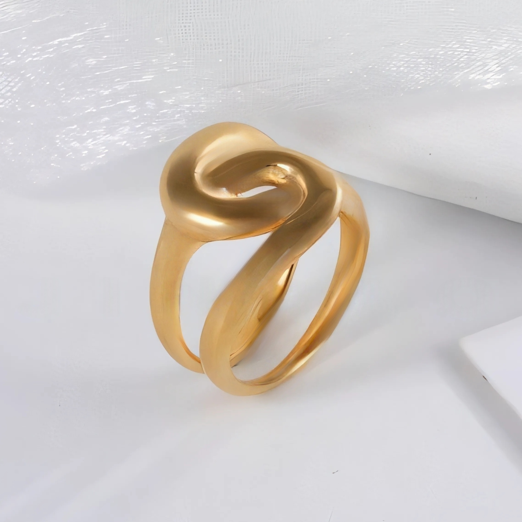 Elegant Intertwined Double Ring for Women | N00652-JinBaoJewerly