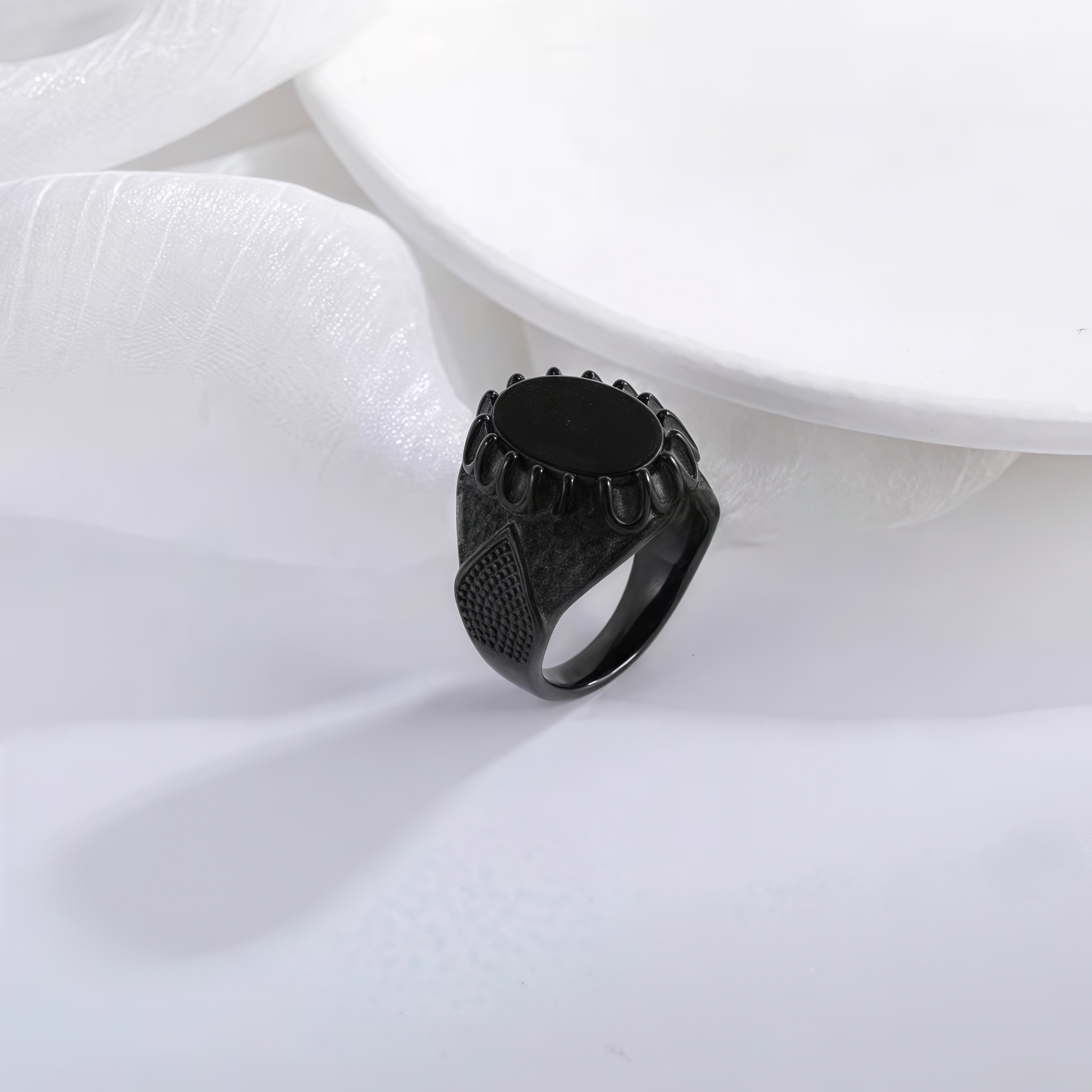 Vintage Gemstone Stainless Steel Ring Men's Classic Fashion Band | YYBL-80-JinBaoJewerly