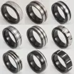 Black Fashion Stainless Steel Trendy Band Versatile for Business Men's Waterproof Ring 8MM-JinBaoJewerly