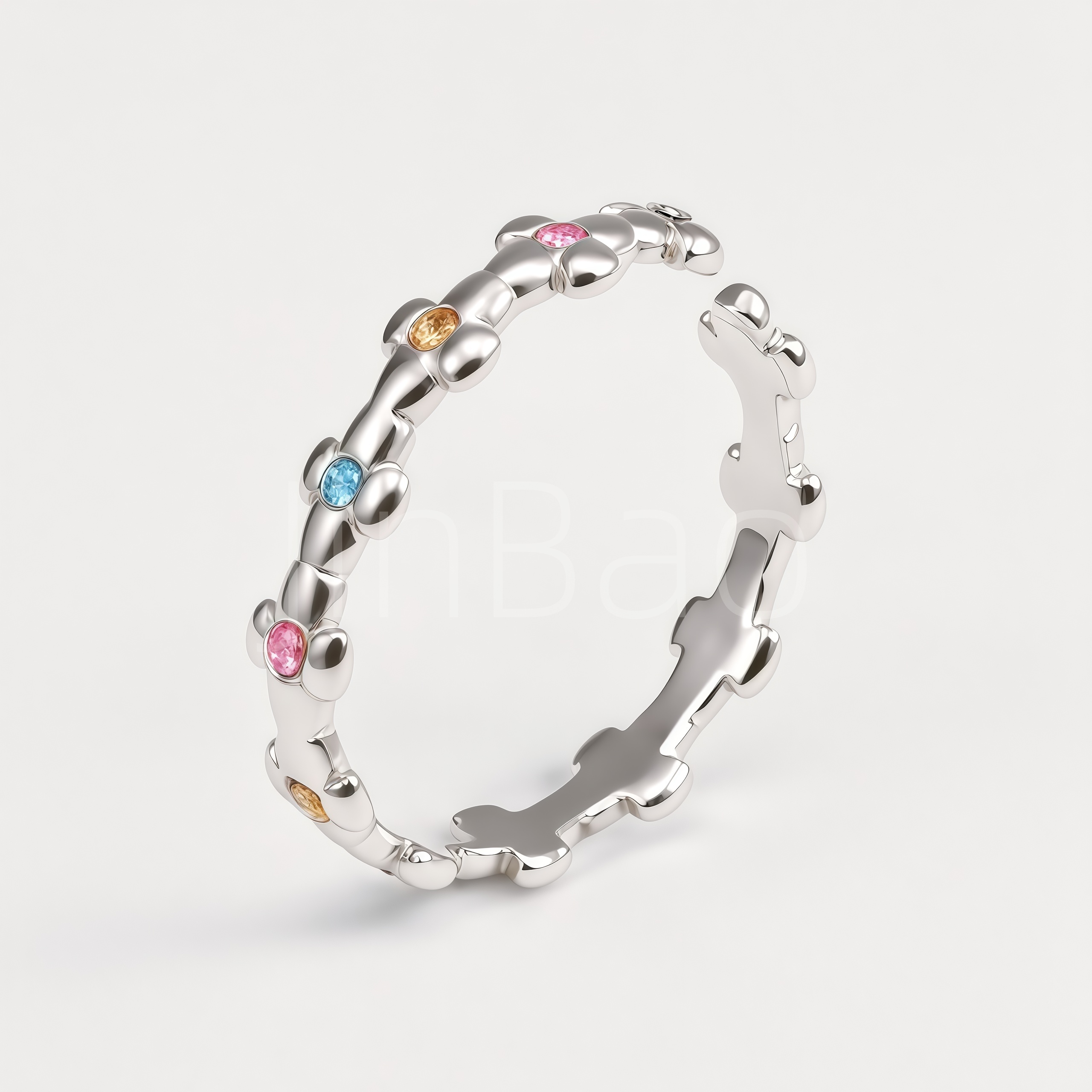 Multi-style Stacking Bow Pearl Flower Stainless Steel Women Finger Rings