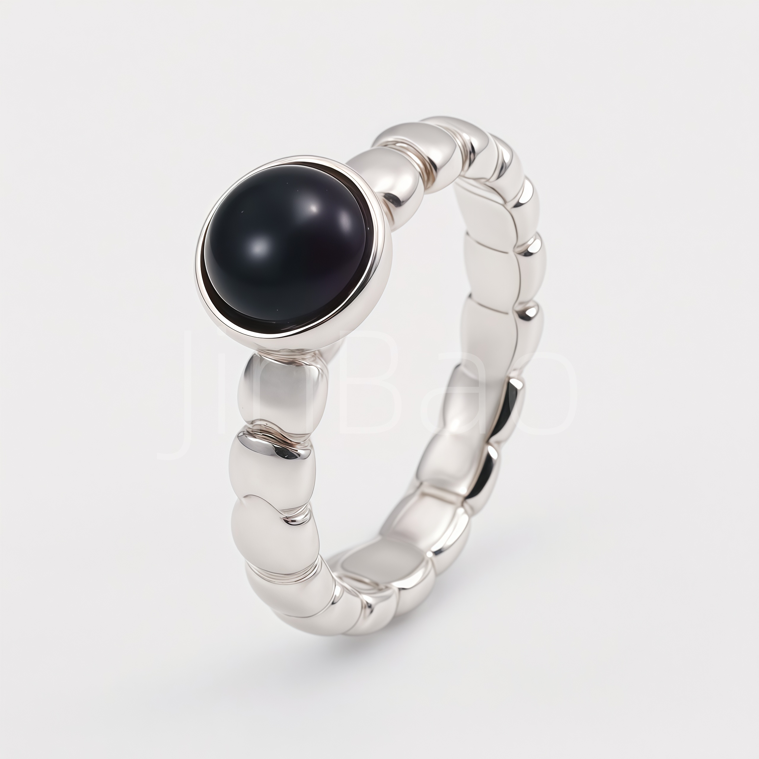 316L Stainless Steel Bezel Set Oval Gemstone Ring for Women | E0038