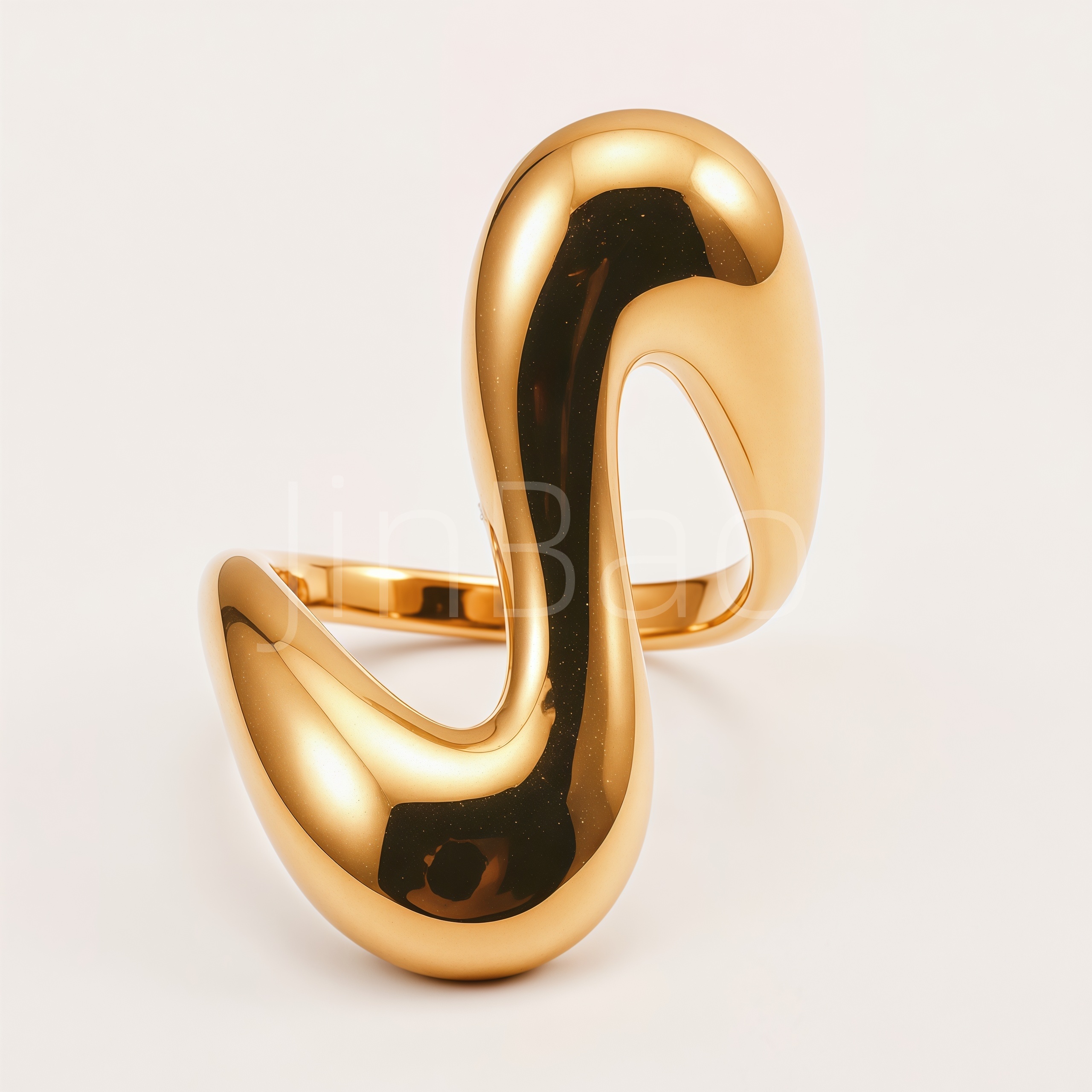 Modern Abstract Twisted Wave Statement Women's Ring | E0051