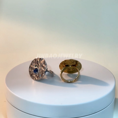 Rhythm of Blue Fold - Creative Round Ring for Women | G005411