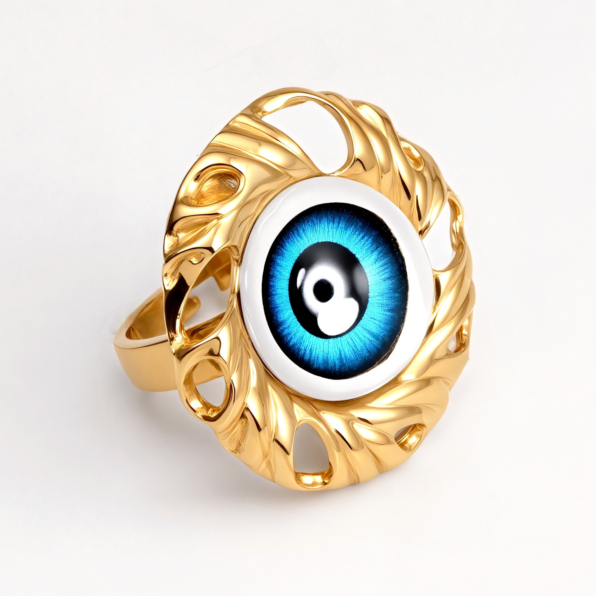 Metal Artistic Eye - Shaped Ring - Trendy and Unique Unisex Accessory | G006213-JinBaoJewerly