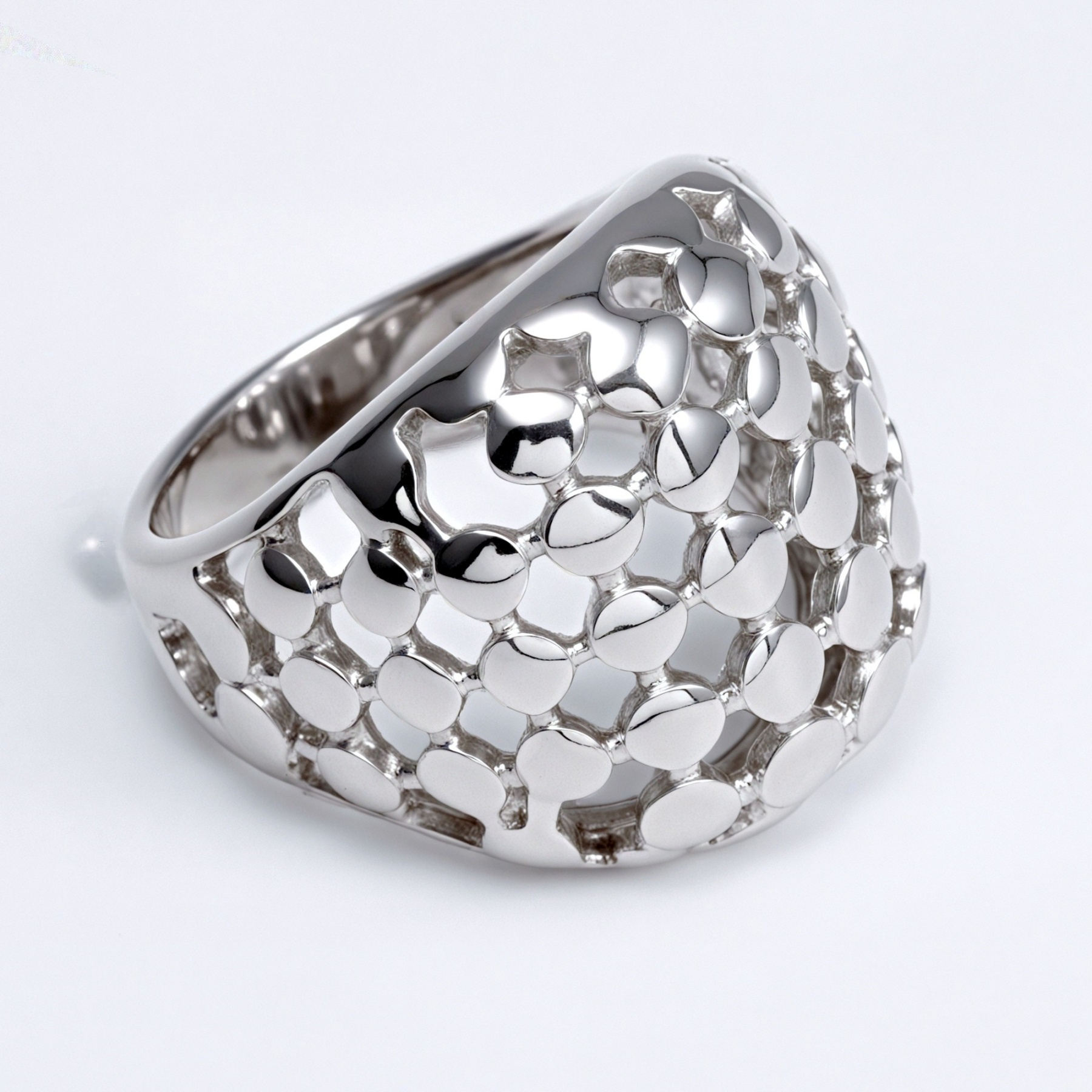 Metallic Texture Grid Ring - Trendy and Versatile Unisex Accessory | G00343-JinBaoJewerly