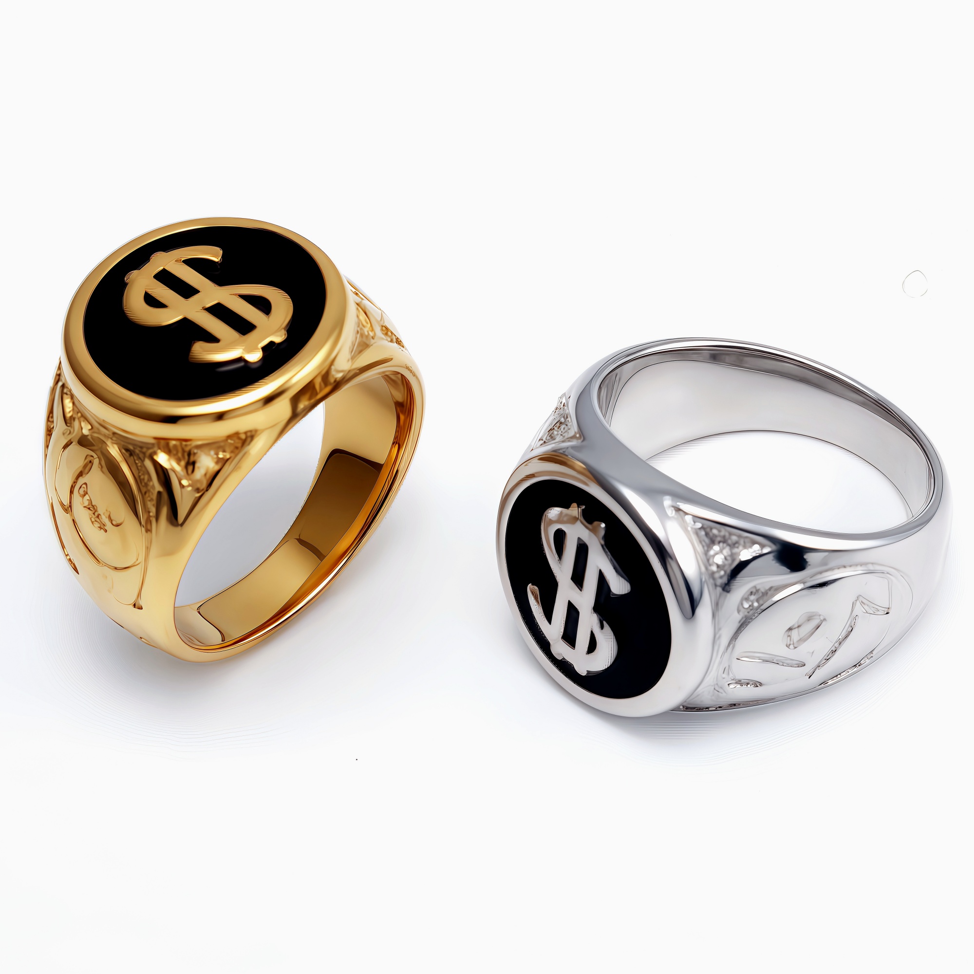 Dollar Sign Stainless Steel Ring - Edgy Streetwear for Men & Women  | DZ219-JinBaoJewerly