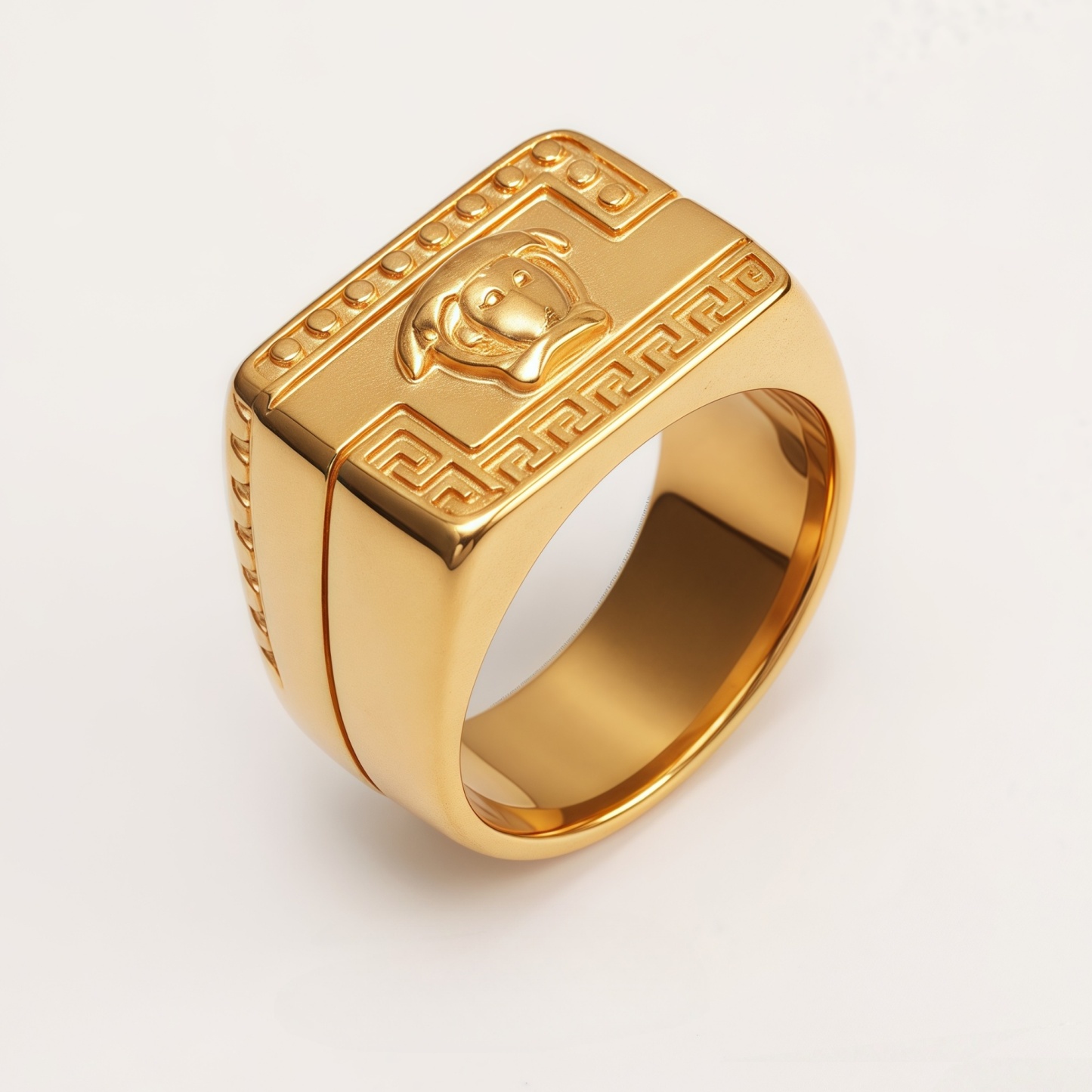 Men's Vintage Totem Two - Tone Stainless Steel Ring, Bold Statement Band | G00698-JinBaoJewerly
