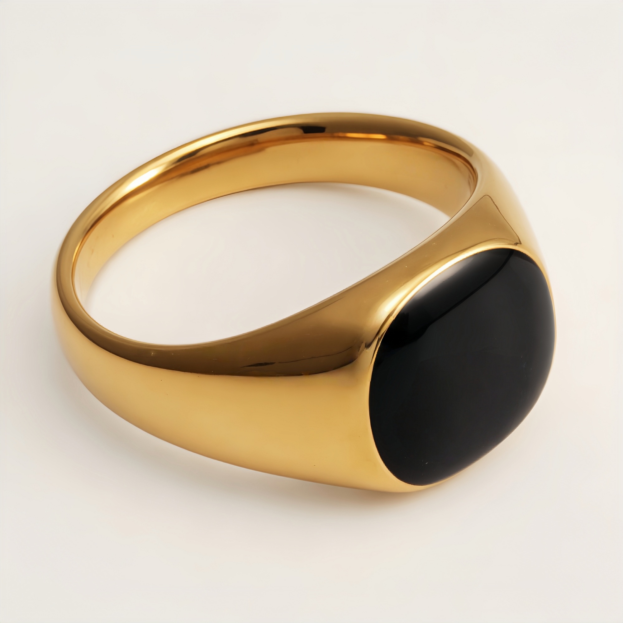 Fashionable Polished Metal Black Oval Ring - Must - Have for Personalized Outfits | DZ1030-JinBaoJewerly