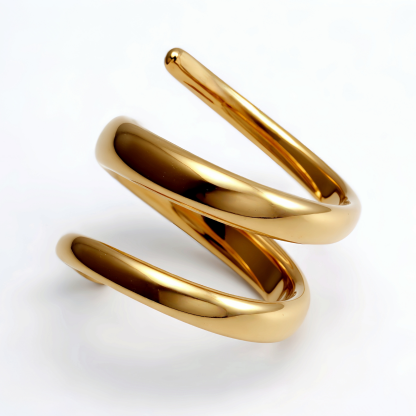 Stainless Steel Spiral Open Ring, Individual and Trendy Fashion Finger Ring | G002230-JinBaoJewerly