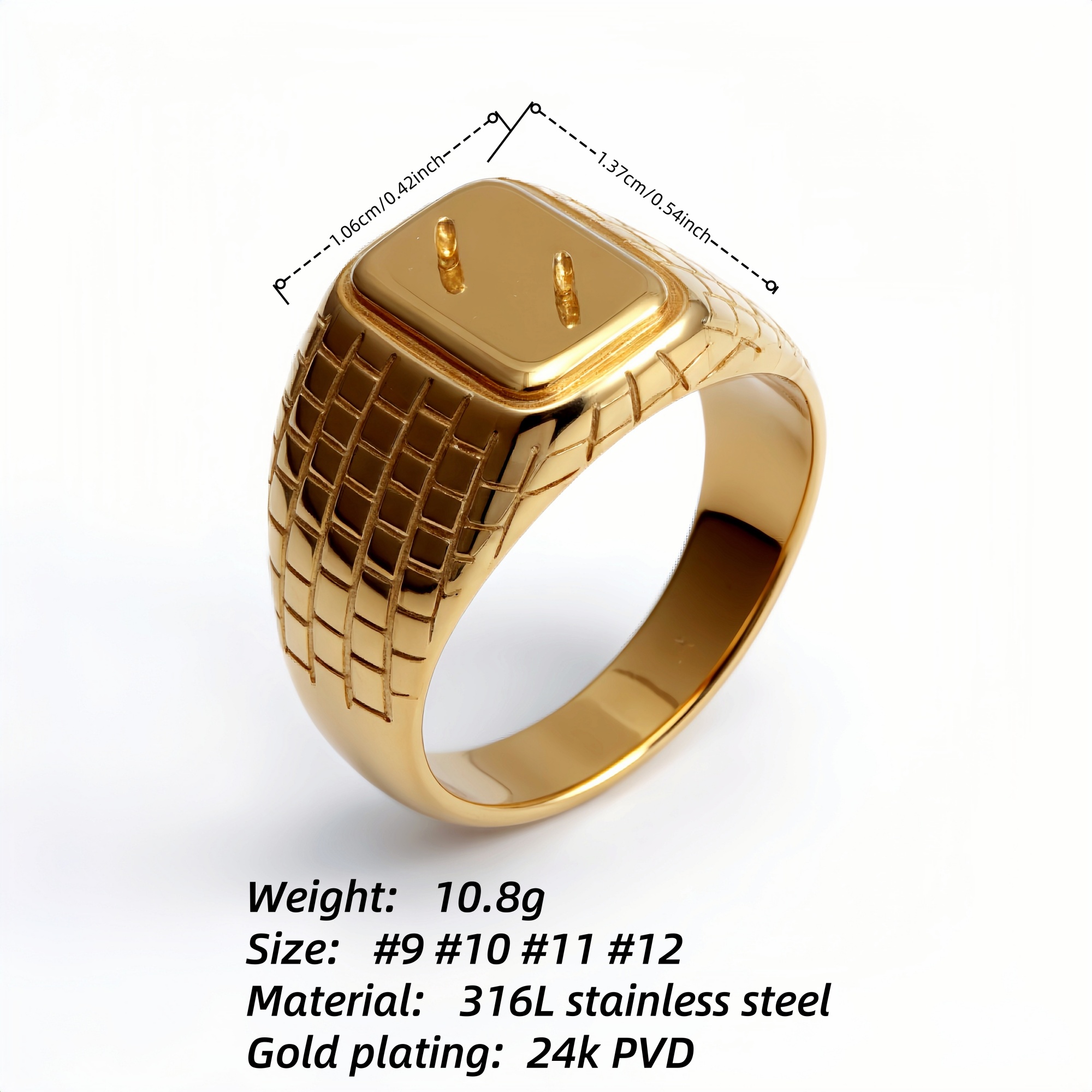 Geometric Woven Square Ring - Gold/Silver Trendy Outfit Piece | G003295-JinBaoJewerly