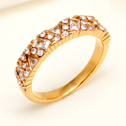 Classic Metal Diamond - Inlaid Luxurious Ring - Trendy and Shiny Unisex Accessory | N001996JB-JinBaoJewerly