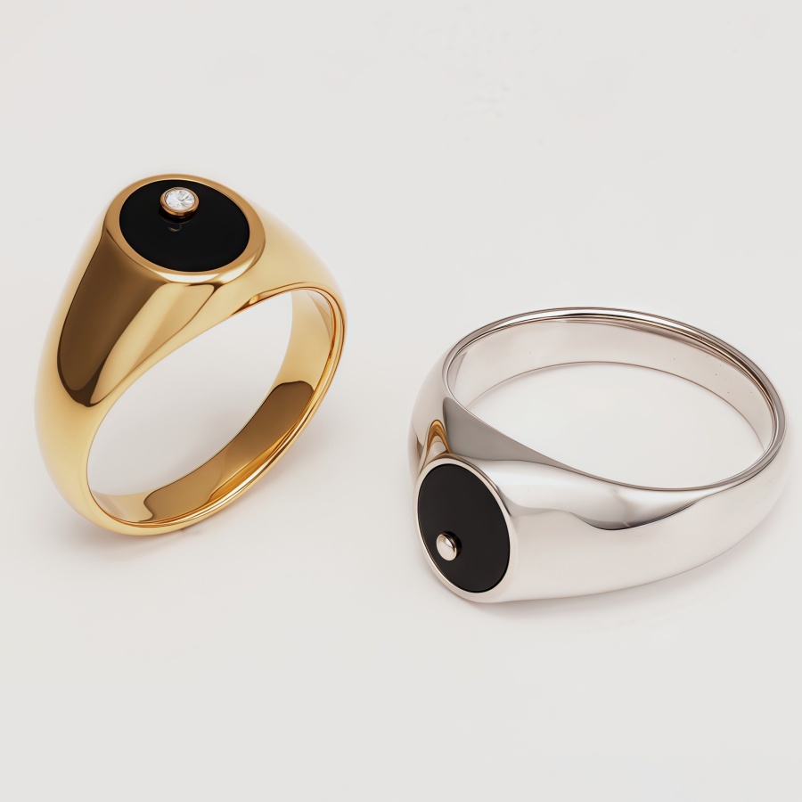 Classic Metal Black - Circle Ring - Trendy Unisex Accessory | QIDZ-1