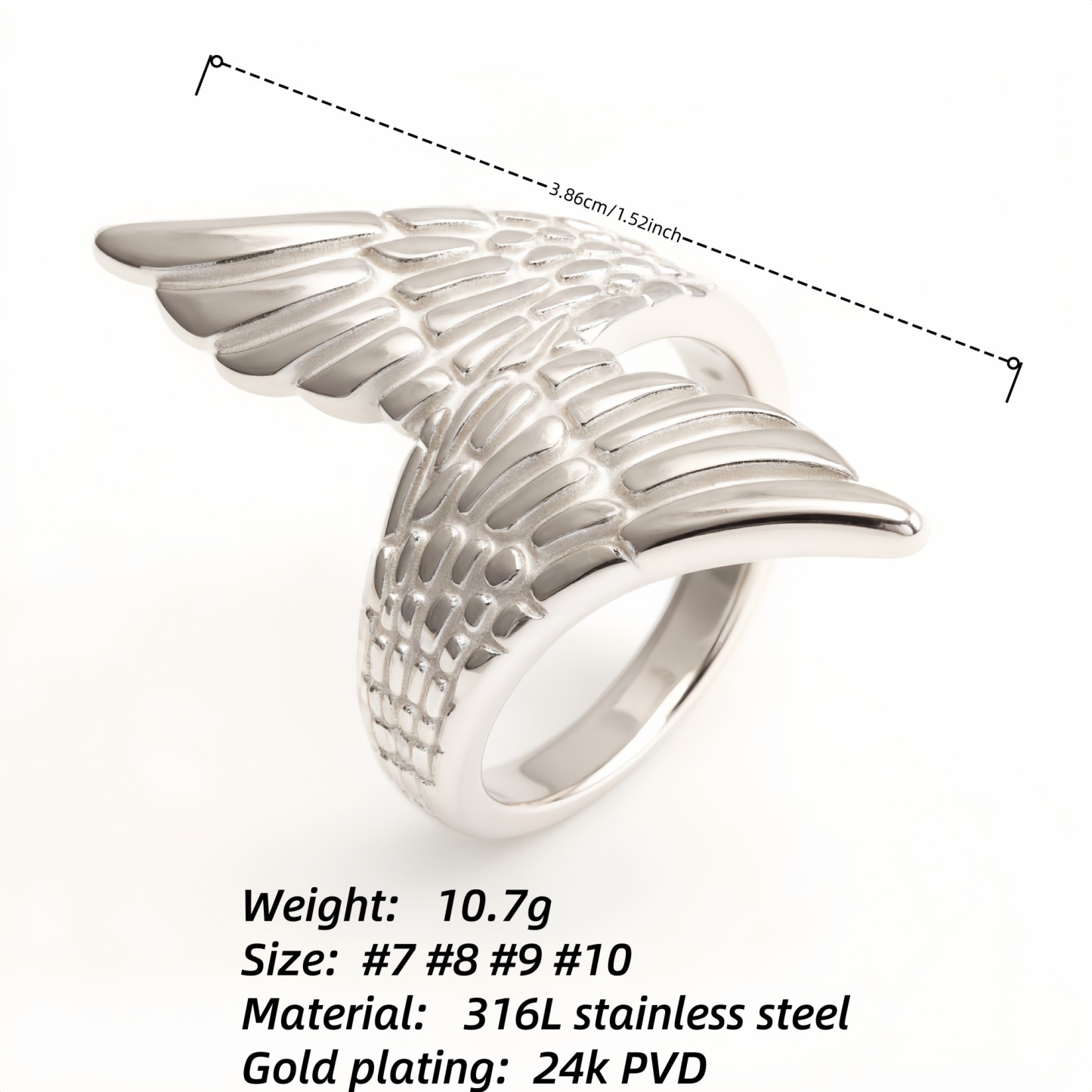 Gold/Silver Wing Ring - Stylish and Trendy Statement Jewelry | N001007-JinBaoJewerly