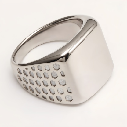 Classic Polished Silver Square Ring - Daily Versatile Plain Band | DZ1111G-JinBaoJewerly