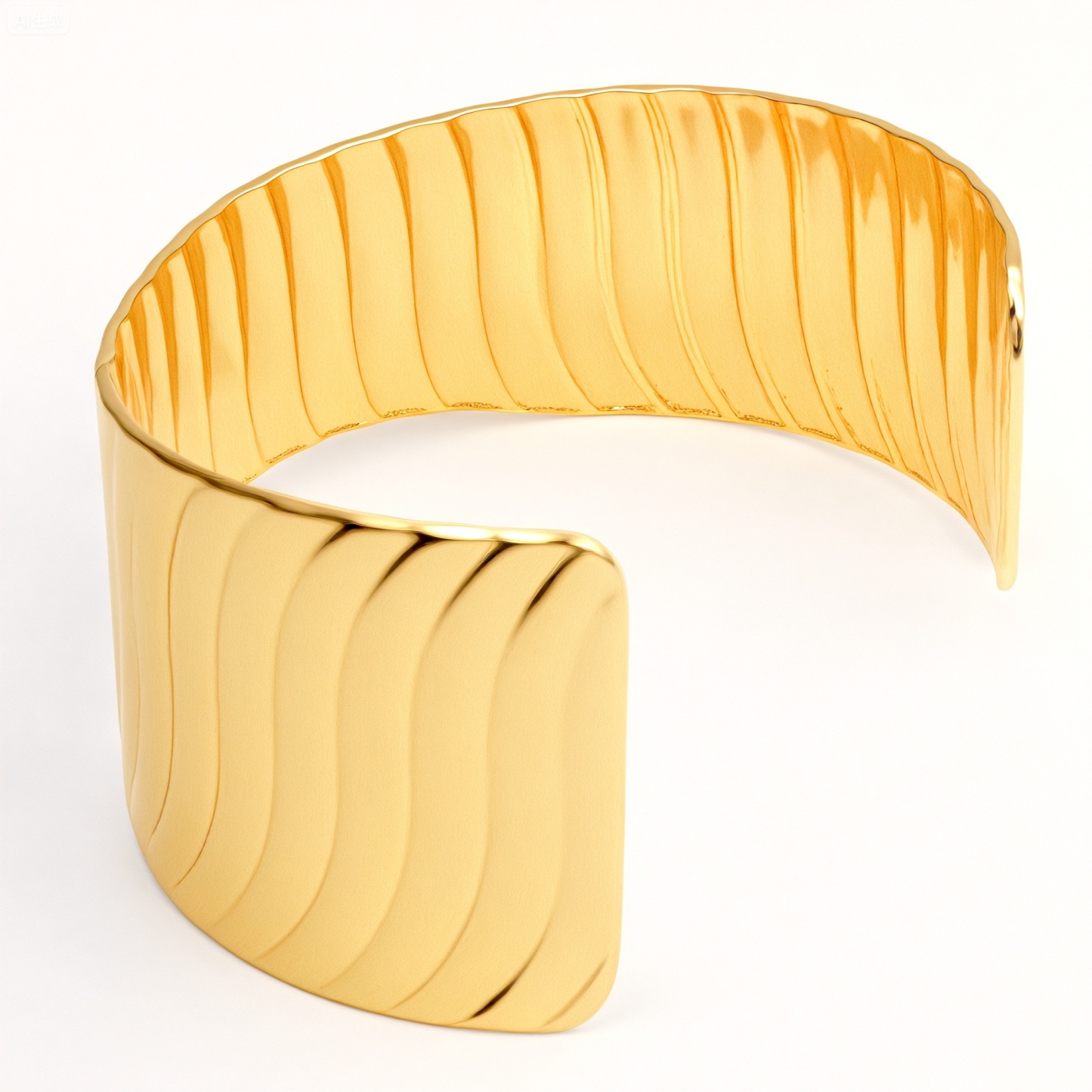 Waterproof 18K Gold 316L Steel Wavy Cuff Bracelet  | DZE0831J-JinBaoJewerly