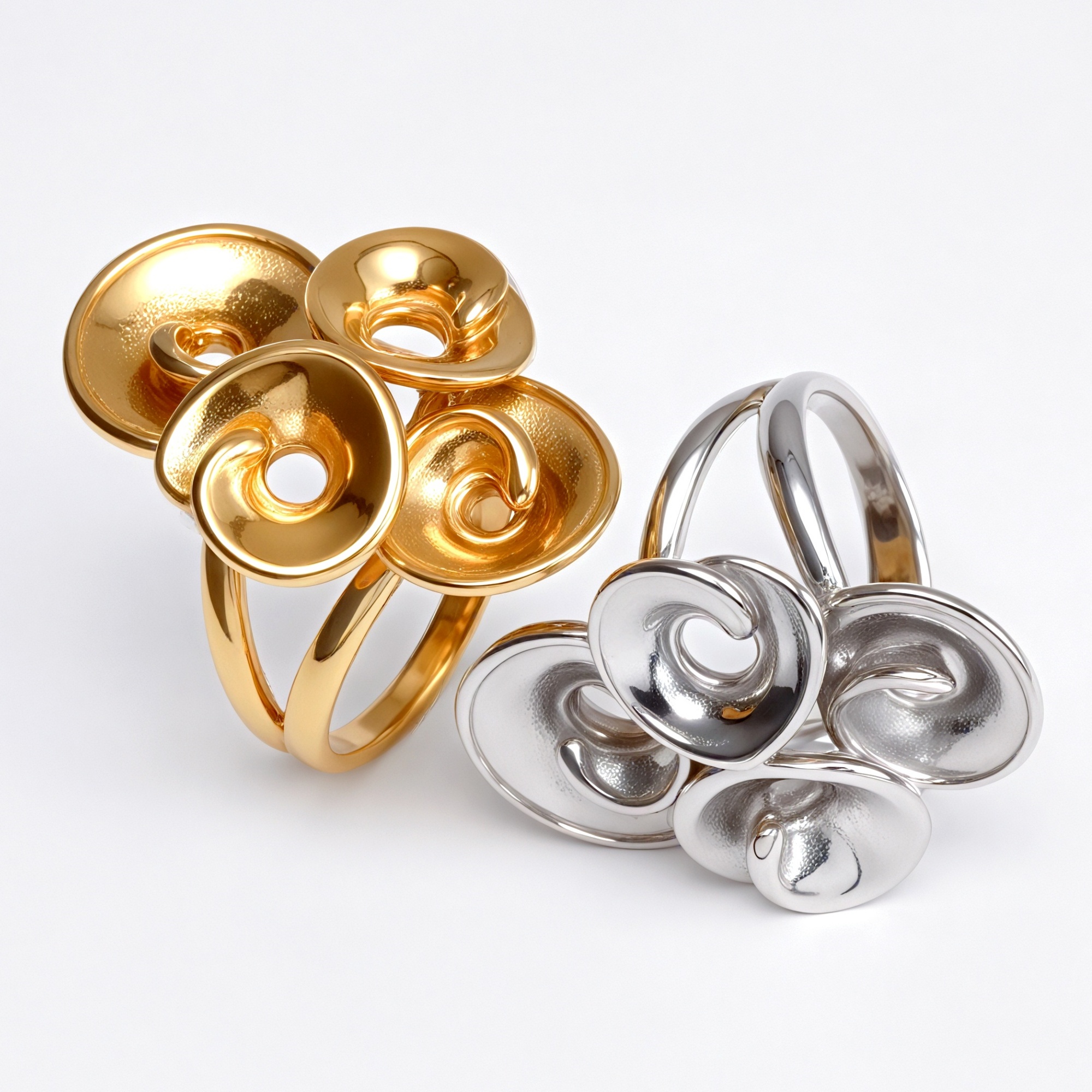 Metal Artistic Flower Ring - Trendy and Elegant Unisex Accessory | G004482-JinBaoJewerly