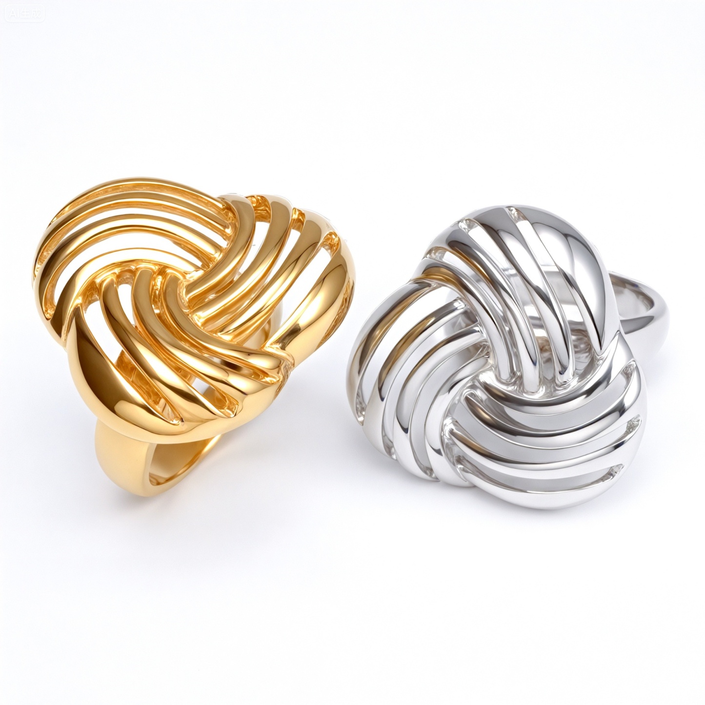 Metallic Texture Braided Knot Ring - Trendy and Versatile Unisex Accessory | G00344-JinBaoJewerly