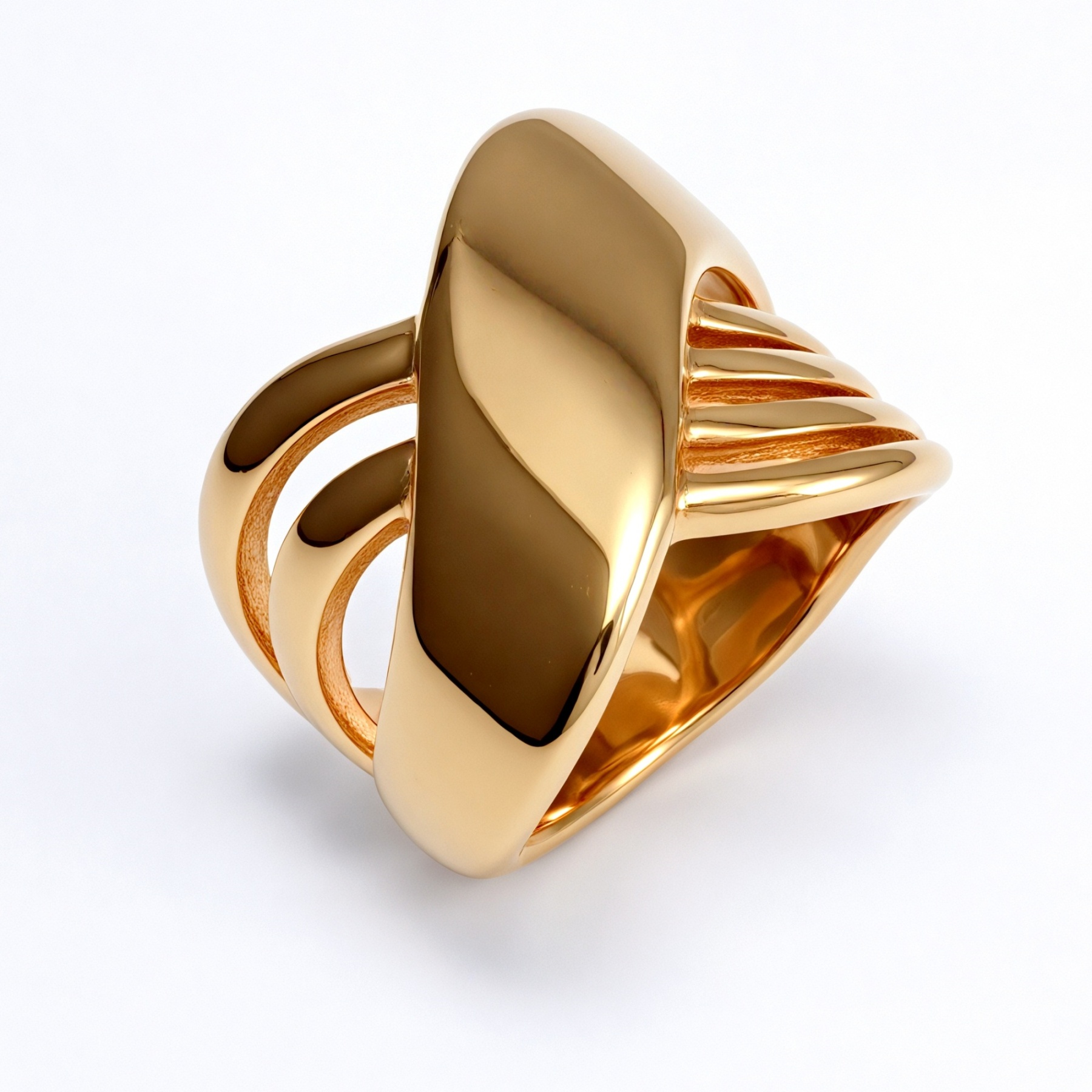 Gold/Silver Three - Dimensional Interlaced Ring - Stylish and Personalized Jewelry | ML0146-JinBaoJewerly