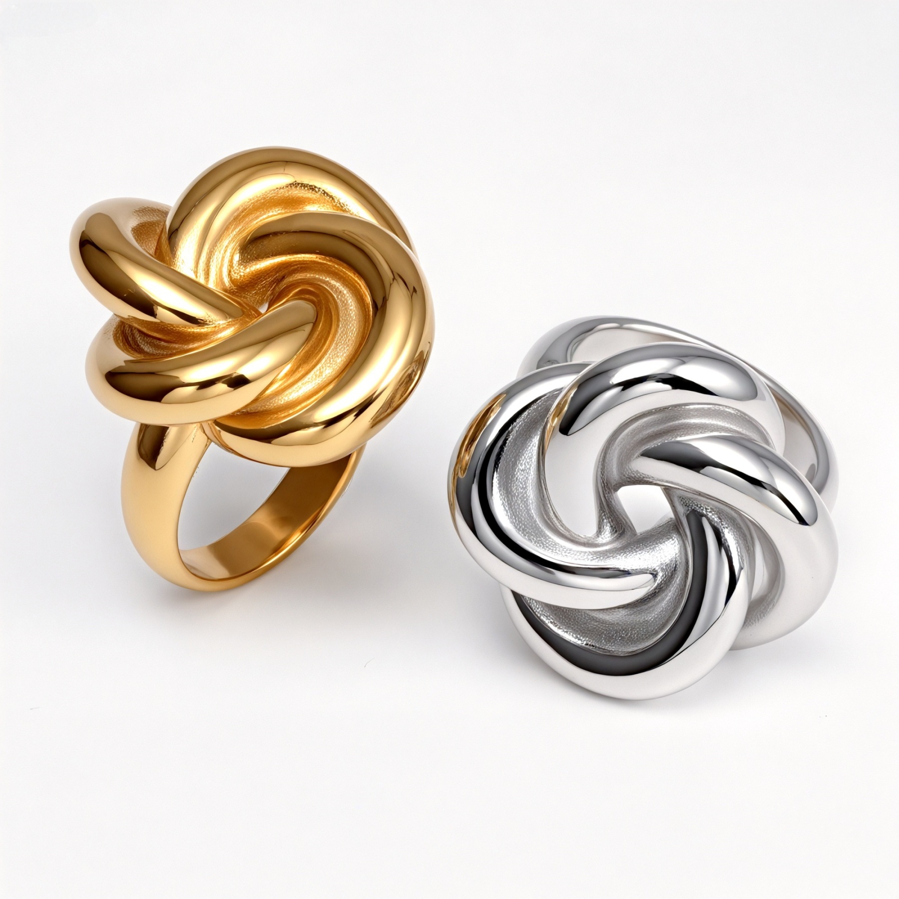 Fashionable Gold/Silver Knot Ring - Eye - Catching Accessory for Stylish Outfits | G004581-JinBaoJewerly