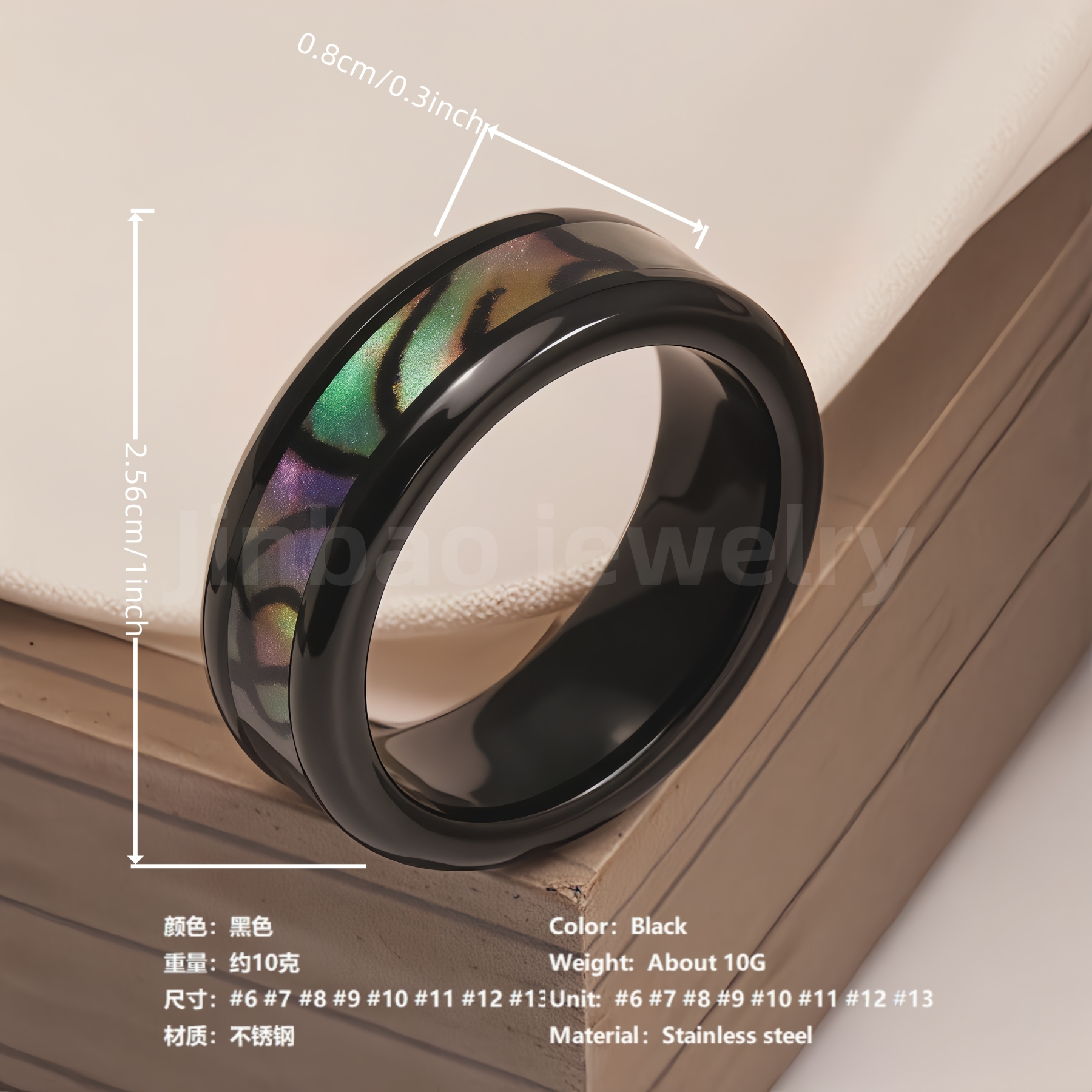 Stainless Steel Vintage Minimalist Design with Handcrafted Inlays Men's Waterproof Ring-JinBaoJewerly
