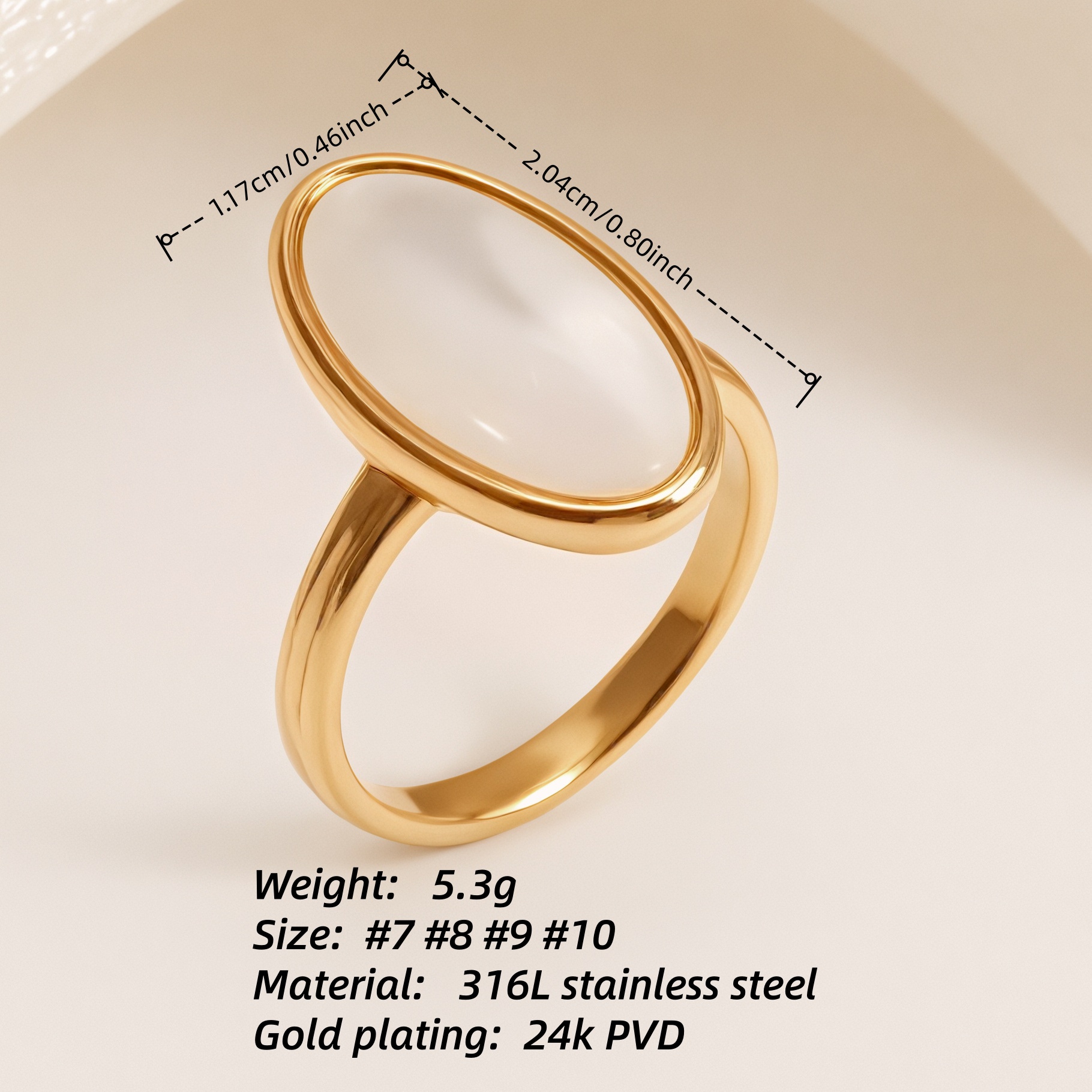 Metallic Texture Mother - of - Pearl Ring Set - Trendy and Versatile Unisex Accessory