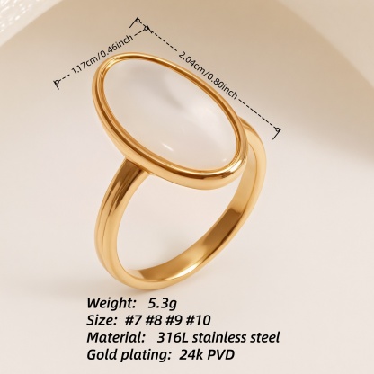 Metallic Texture Mother - of - Pearl Ring Set - Trendy and Versatile Unisex Accessory