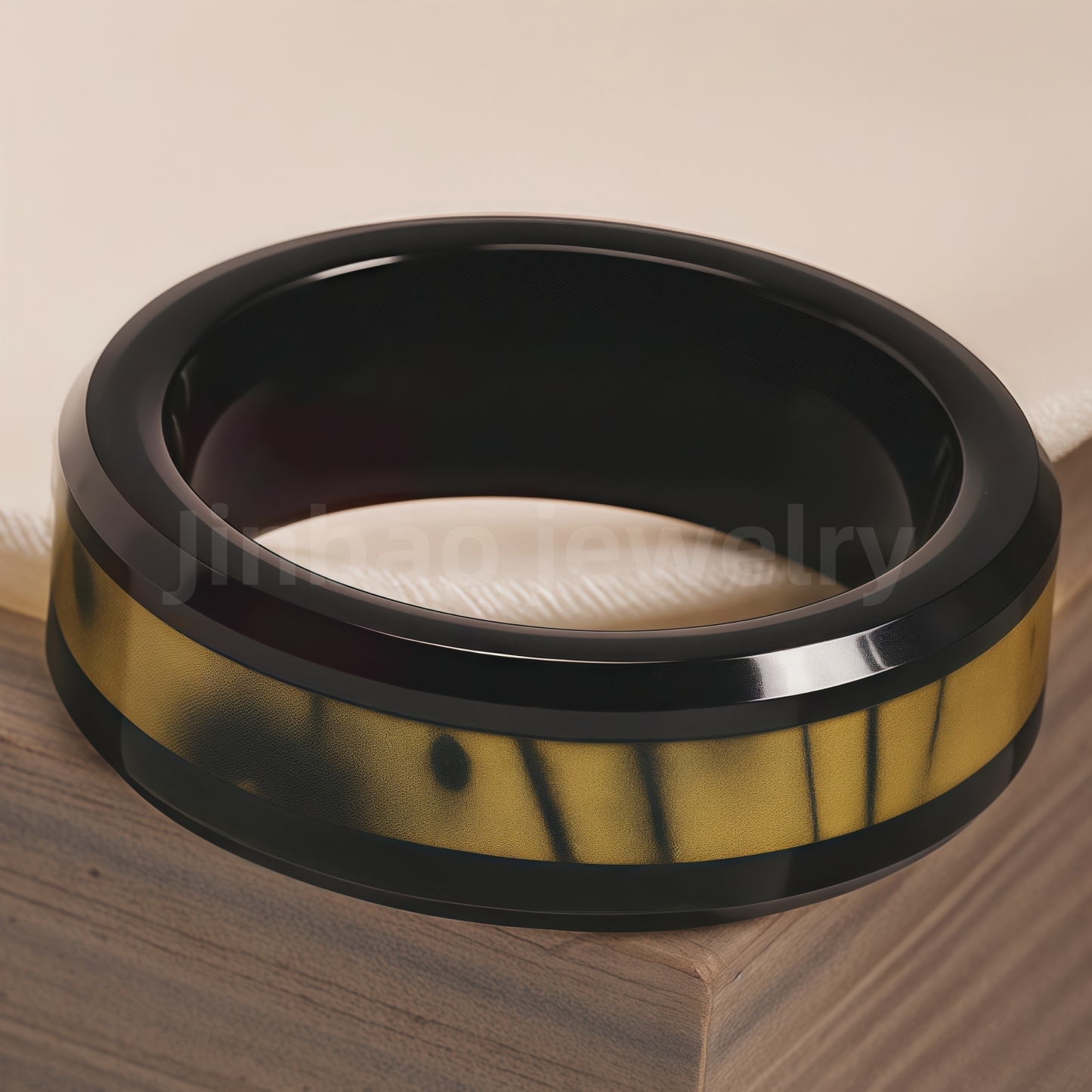 Stainless Steel Vintage Minimalist Design with Handcrafted Inlays Men's Waterproof Ring-JinBaoJewerly