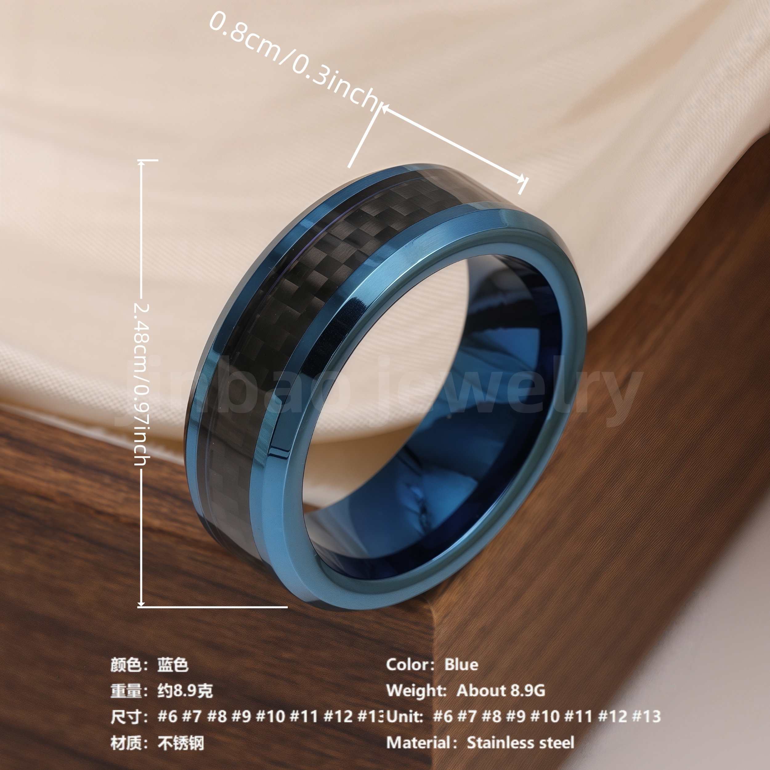 24K Gold PVD Stainless Steel Titanium Vintage Punk Style Men's Ring-JinBaoJewerly