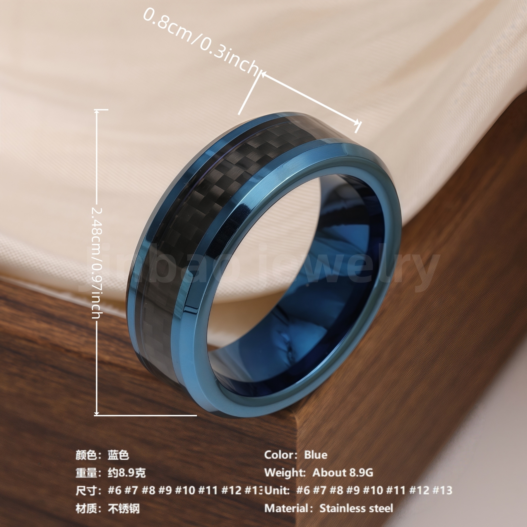 Stainless Steel Vintage Minimalist Design with Handcrafted Inlays Men's Waterproof Ring-JinBaoJewerly
