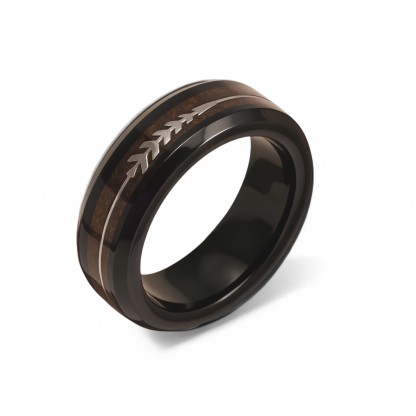 Stainless Steel Vintage Minimalist Design with Handcrafted Inlays Men's Waterproof Ring-JinBaoJewerly